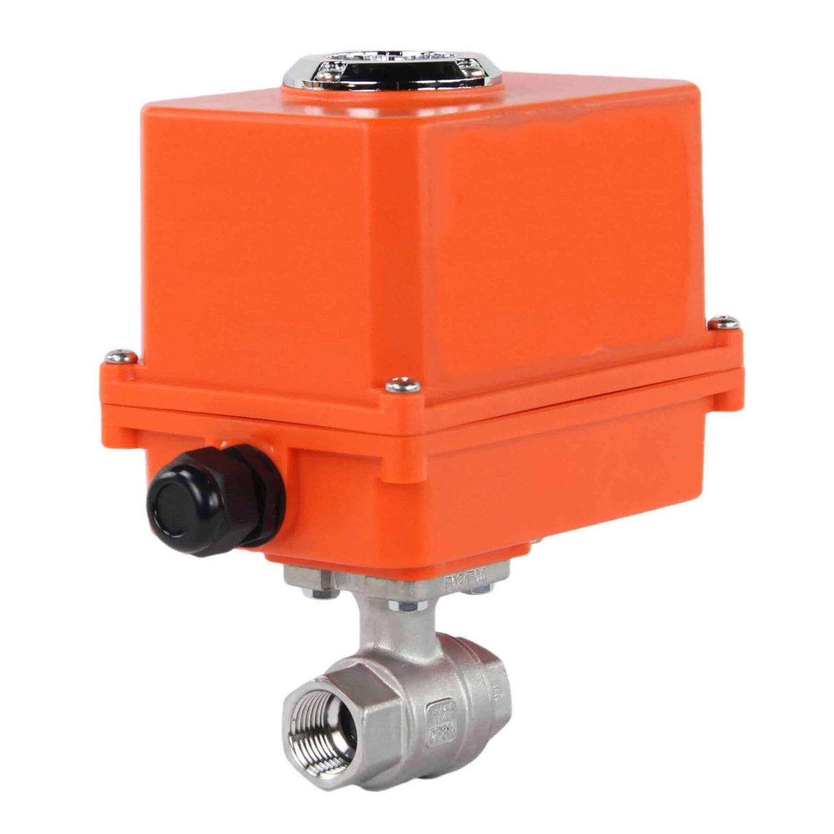 Kugelhahn aus Edelstahl Elephant BVMP.316.230-ISO PSI914, Gehäusematerial - Edelstahl AISI 316, Kugelmaterial - Edelstahl AISI 316, Dichtung - PTFE, Gewinde, Vierteldrehung elektrischer Antrieb Elephant-110/220В