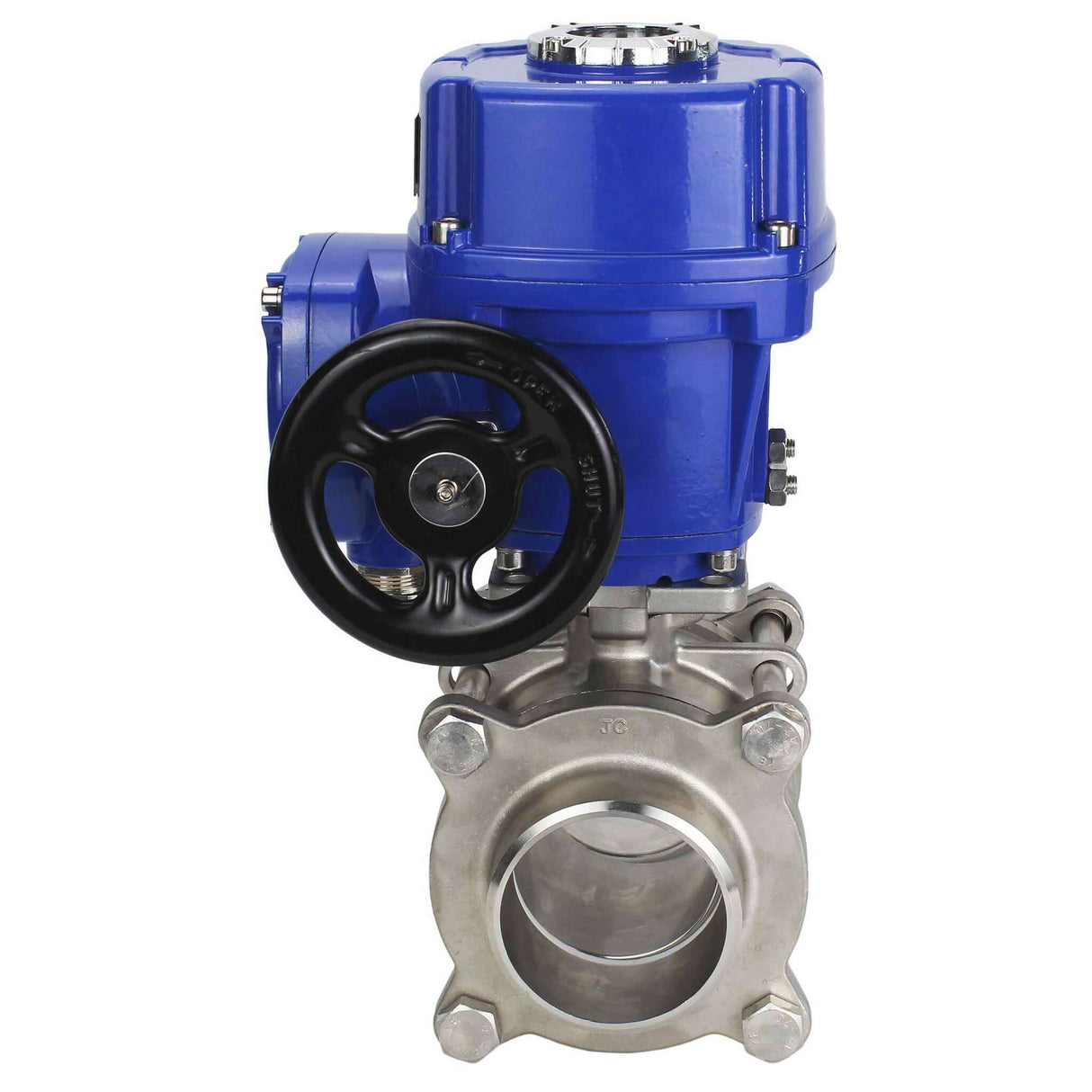 Edelstahl-Kugelhahn Elephant BVPP 316.200-ISO PSI914 SS316 mit vollem Durchgang, zum Schweißen, Gehäusematerial - Edelstahl, elektrischer Schwenkantrieb Elephant QT-W (M) 220 V