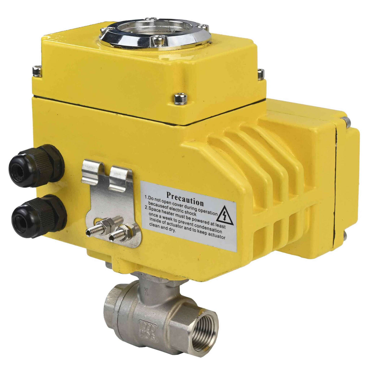 Edelstahl-Kugelhahn Elephant BVMP.316.230-ISO PSI914 SS316 mit Gewinde, Vierteldrehung elektrischer Antrieb Elephant-003 24 V