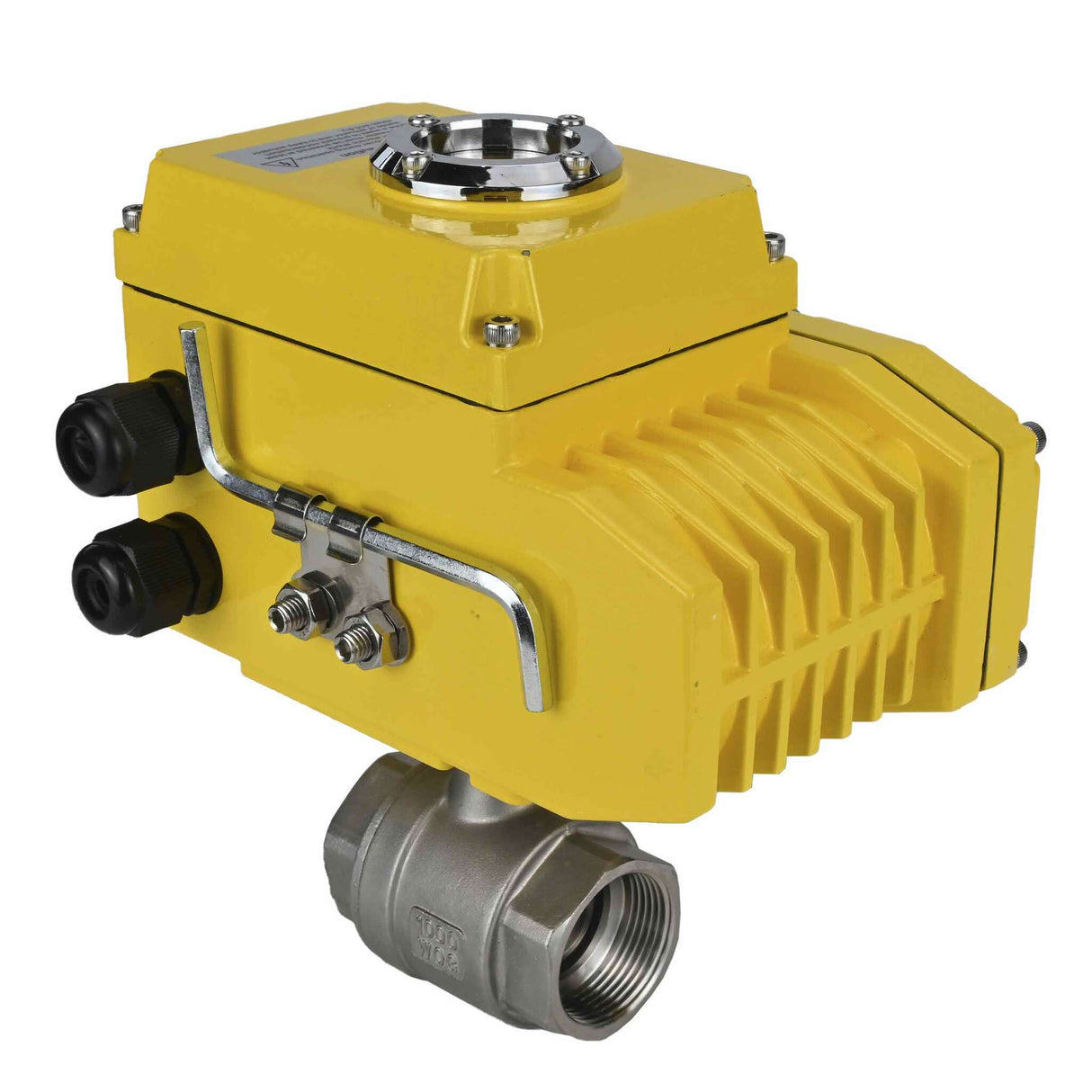 Kugelhahn aus Edelstahl Elephant BVMP.316.230-ISO PSI914, Gehäusematerial - Edelstahl AISI 316, Kugelmaterial - Edelstahl AISI 316, Dichtung - PTFE, Gewinde, Vierteldrehung elektrischer Antrieb Elephant-380 V