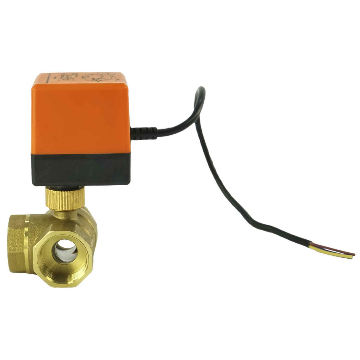 Messing kugel 3 wege ventil, gewinde NPT/BSP, L-Typ, standardanschluss, Elephant RP.BRASS.120.MM, L-Typ, mit Elephant 110VAC ohne grenzschalter.