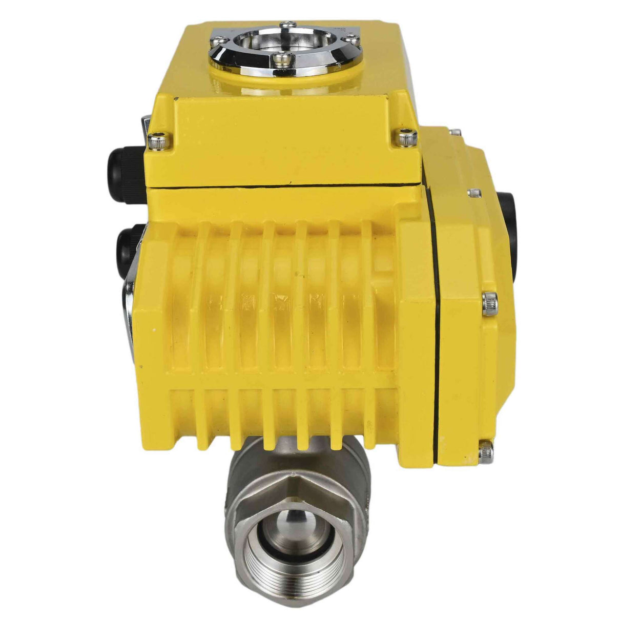 Kugelhahn aus Edelstahl Elephant BVMP.316.230-ISO PSI914, Gehäusematerial - Edelstahl AISI 316, Kugelmaterial - Edelstahl AISI 316, Dichtung - PTFE, Gewinde, Vierteldrehung elektrischer Antrieb Elephant-380 V