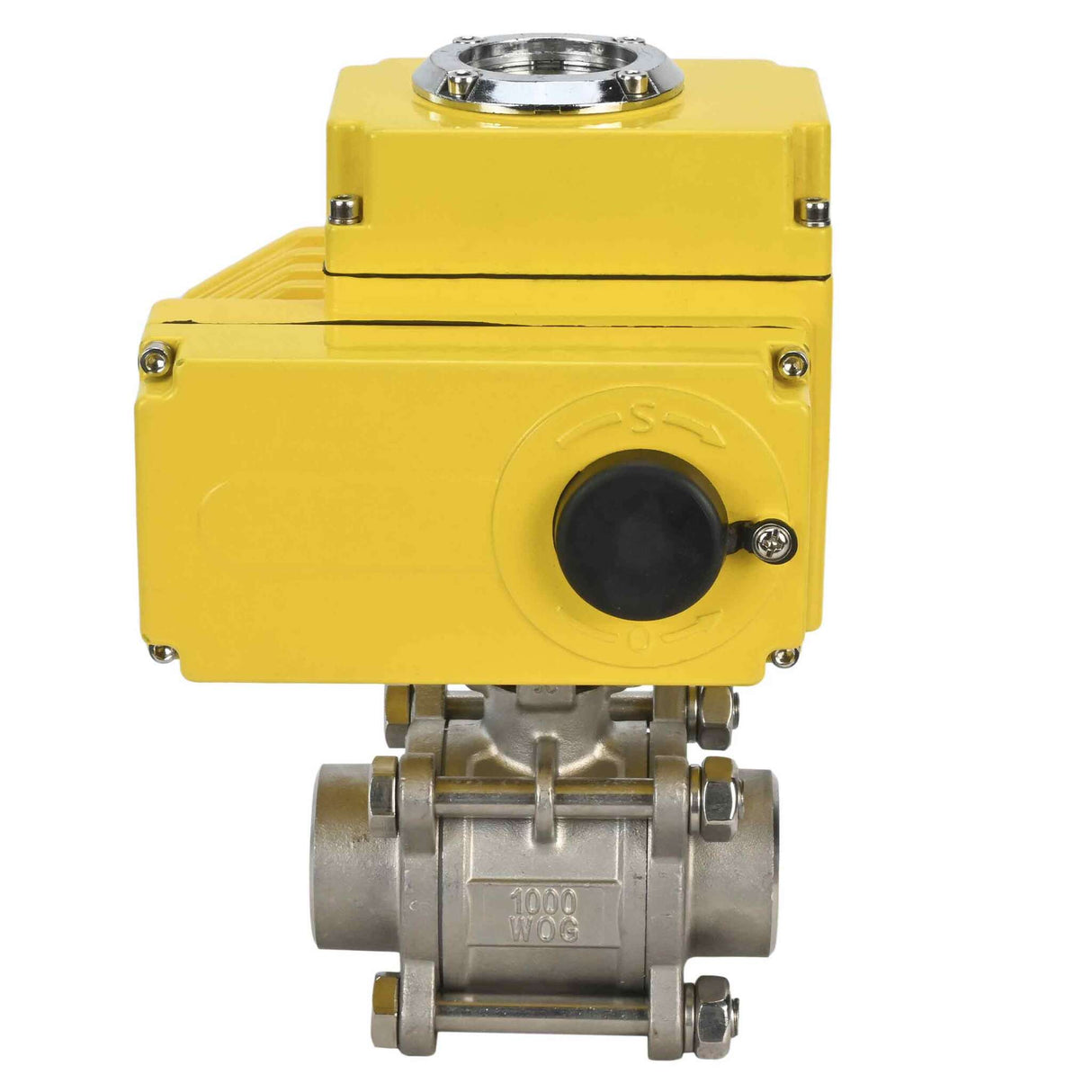 Kugelhahn aus Edelstahl Elephant kshpp-316200-elephant-110/220v-4-20ma, Gehäusematerial - Edelstahl AISI 316, Kugelmaterial - Edelstahl AISI 316, Dichtung - PTFE, elektrisch betätigter Antrieb