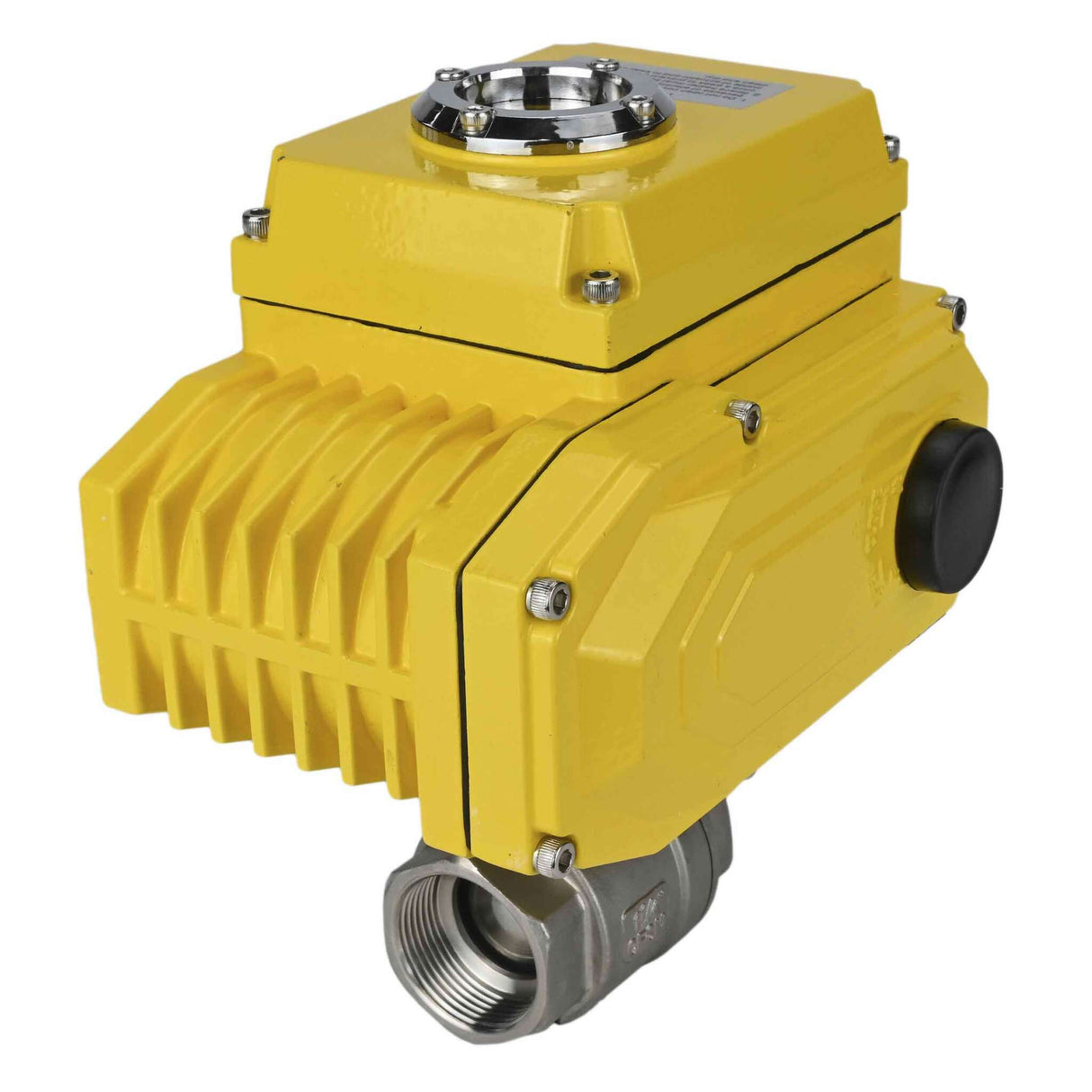 Kugelhahn aus Edelstahl Elephant BVMP.316.230-ISO PSI914, Gehäusematerial - Edelstahl AISI 316, Kugelmaterial - Edelstahl AISI 316, Dichtung - PTFE, Gewinde, Vierteldrehung elektrischer Antrieb Elephant-380 V