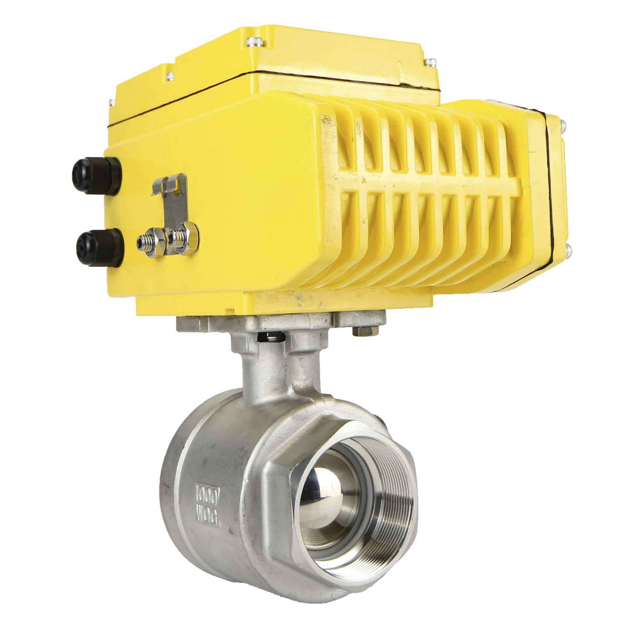 Kugelhahn aus Edelstahl Elephant kshmp316-elephant-24, Gehäusematerial - Edelstahl AISI 316, Kugelmaterial - Edelstahl AISI 316, Dichtung - PTFE, elektrisch betätigter Antrieb