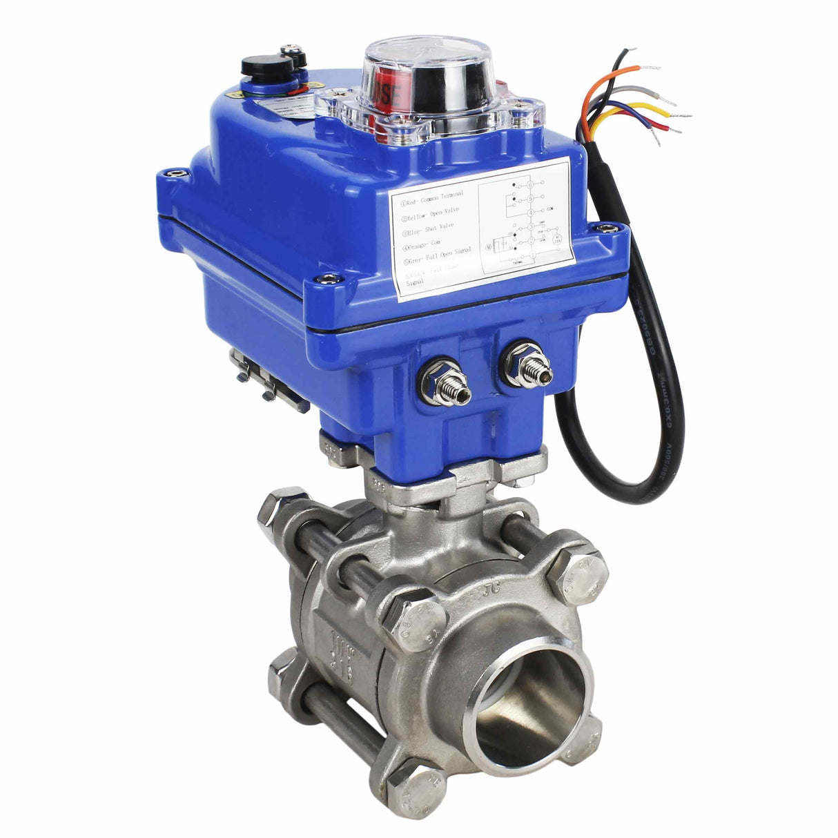 Kugelhahn aus Edelstahl Elephant kshpp-316200-elephant-12v, Gehäusematerial - Edelstahl AISI 316, Kugelmaterial - Edelstahl AISI 316, Dichtung - PTFE, elektrisch betätigter Antrieb