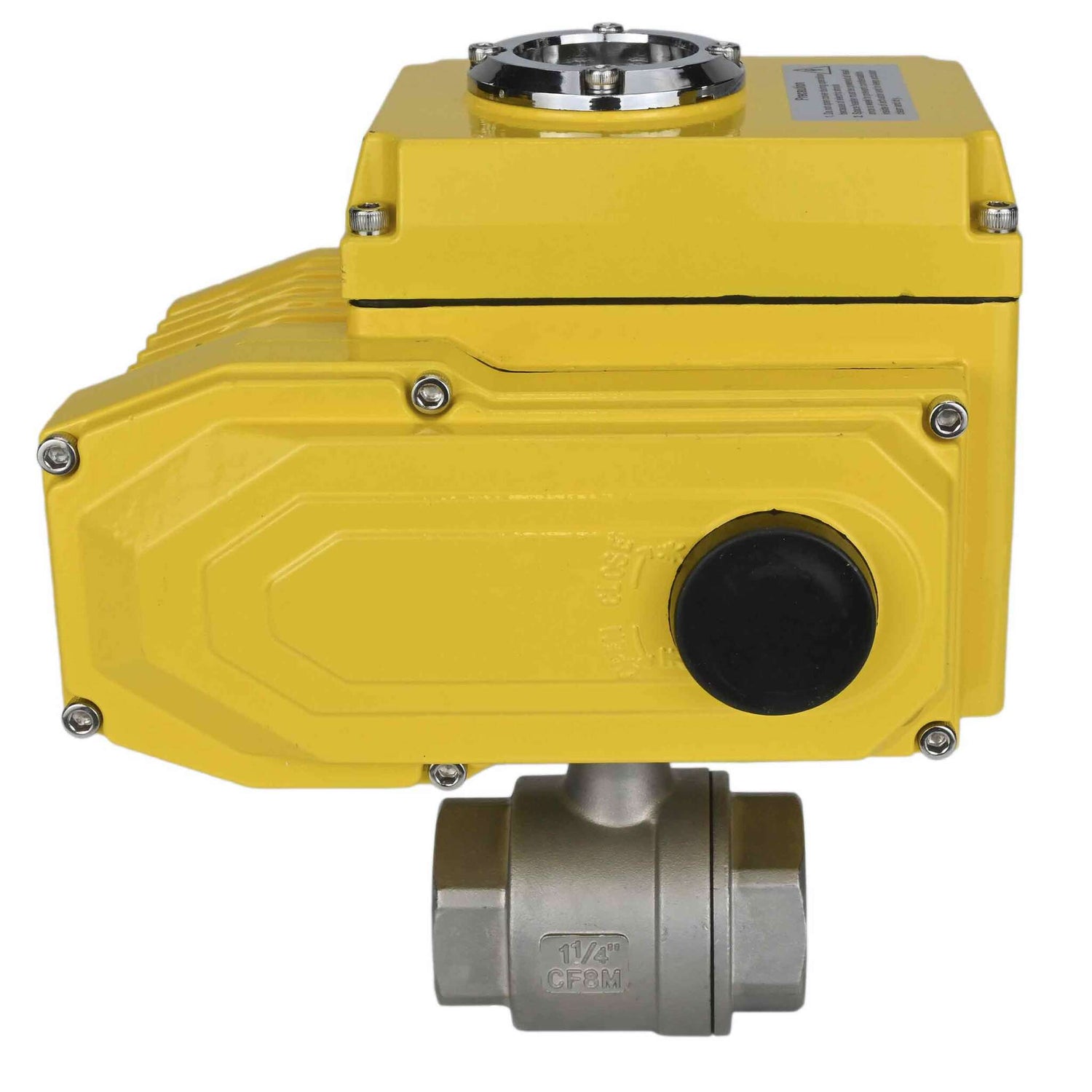 Kugelhahn aus Edelstahl Elephant BVMP.316.230-ISO PSI914, Gehäusematerial - Edelstahl AISI 316, Kugelmaterial - Edelstahl AISI 316, Dichtung - PTFE, Gewinde, Vierteldrehung elektrischer Antrieb Elephant-380 V