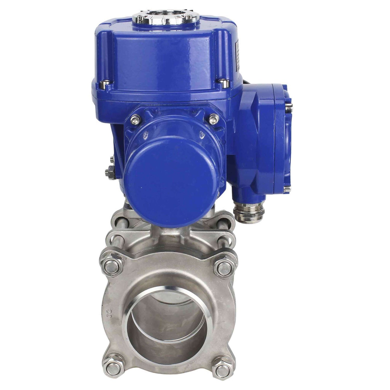 Edelstahl-Kugelhahn Elephant BVPP 316.200-ISO PSI914 SS316 mit vollem Durchgang, zum Schweißen, Gehäusematerial - Edelstahl, elektrischer Schwenkantrieb Elephant QT-W (M) 220 V