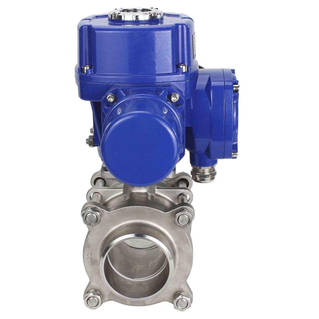 Edelstahl-Kugelhahn Elephant BVPP 316.200-ISO PSI914 SS316 mit vollem Durchgang, zum Schweißen, Gehäusematerial - Edelstahl, elektrischer Schwenkantrieb Elephant QT-W (M) 380 V