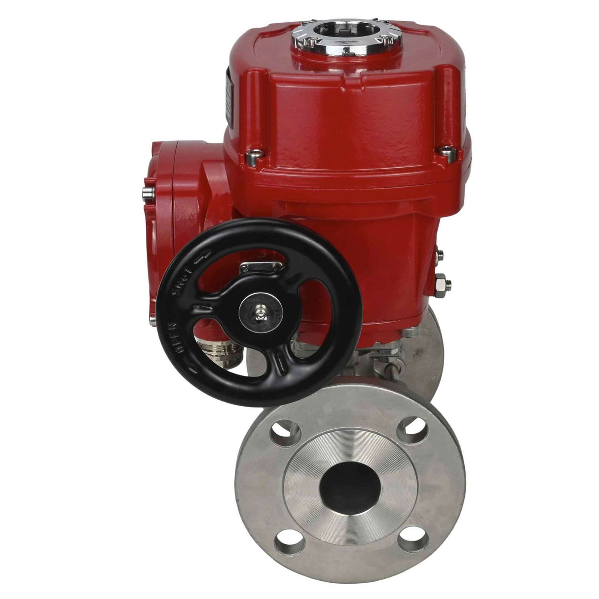 Edelstahl-Kugelhahn Elephant BVFPT.316.180 dreiteilig, Gehäusewerkstoff - Edelstahl SS316, Dichtung - PTFE, mit Flansch, voller Durchgang, elektrischer Schwenkantrieb Elephant QT-W (M) EX 220 V