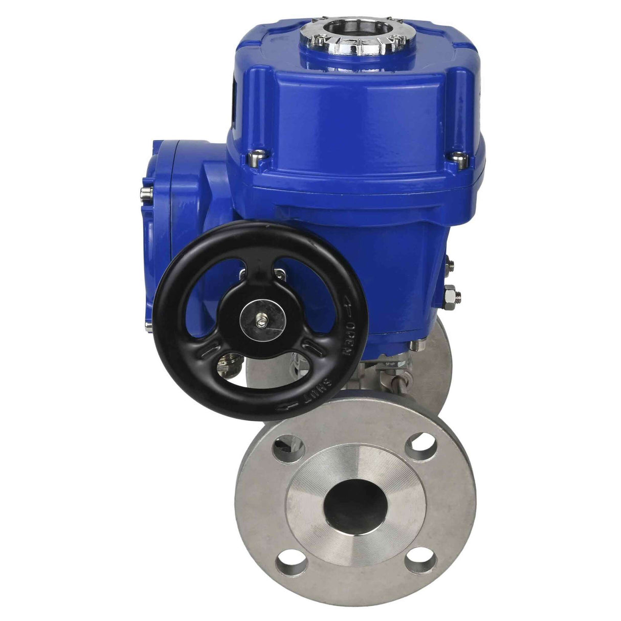 Edelstahl-Kugelhahn Elephant BVFPT.316.180 dreiteilig, Gehäusewerkstoff - Edelstahl SS316, Dichtung - PTFE, mit Flansch, voller Durchgang, elektrischer Schwenkantrieb Elephant QT-W (M) 380 V