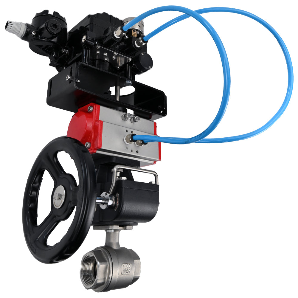 Kugelhahn aus Edelstahl Elephant kshmp316-elephant-da-yt1000rsi-hdm, Gehäusematerial - Edelstahl AISI 316, Kugelmaterial - Edelstahl AISI 316, Dichtung - PTFE, pneumatisch betätigt