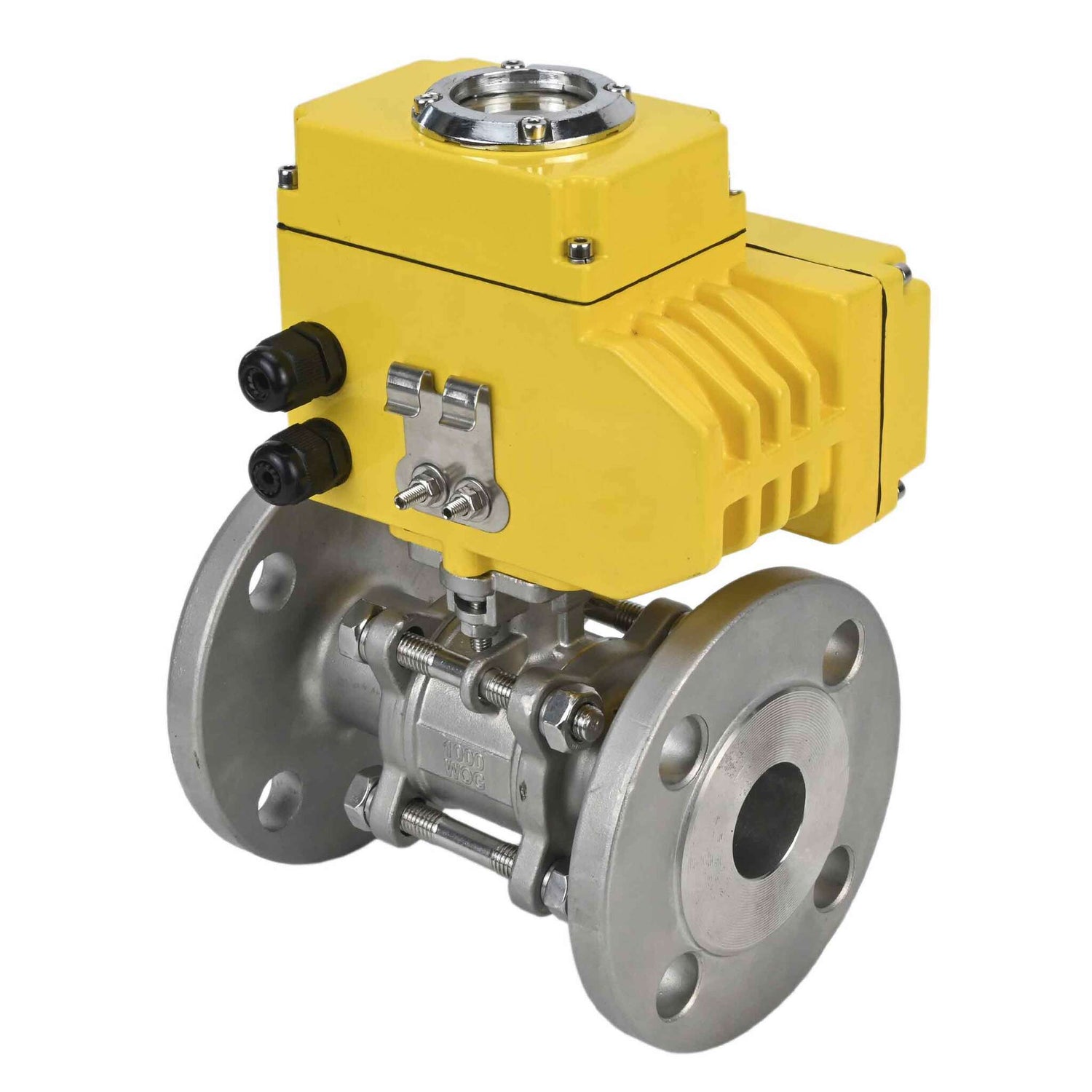 Kugelhahn aus Edelstahl Elephant ksfpt-304-180-24v, Gehäusematerial - Edelstahl AISI 304, Kugelmaterial - Edelstahl AISI 304, Dichtung - PTFE, elektrisch betätigter Antrieb