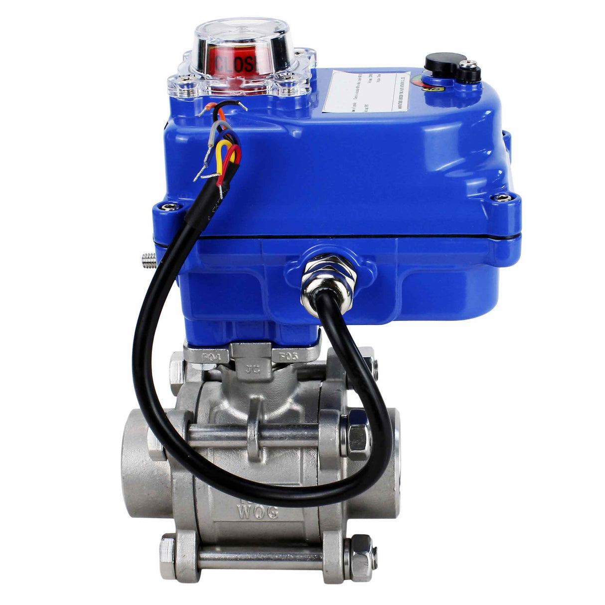 Kugelhahn aus Edelstahl Elephant kshpp-316200-elephant-12v, Gehäusematerial - Edelstahl AISI 316, Kugelmaterial - Edelstahl AISI 316, Dichtung - PTFE, elektrisch betätigter Antrieb