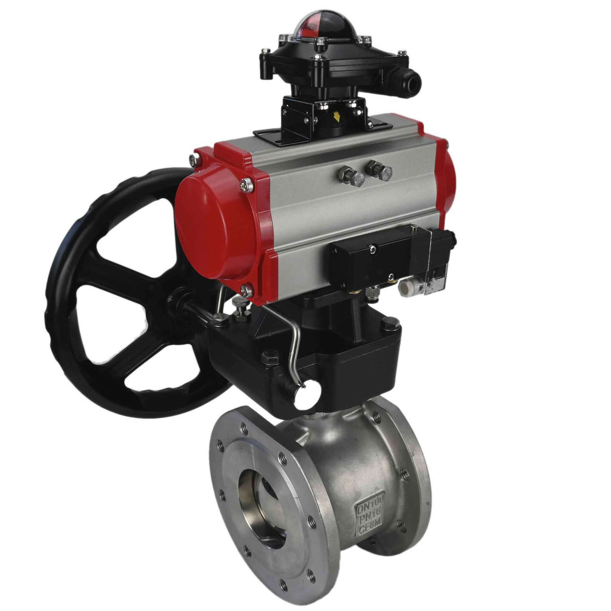 Kugelhahn aus Edelstahl Elephant kchfp-elephant-da-hdm-4m310-110/220v-apl-210n, Gehäusematerial - Edelstahl AISI 316, Kugelmaterial - Edelstahl AISI 316, Dichtung - PTFE, pneumatisch betätigter Antrieb