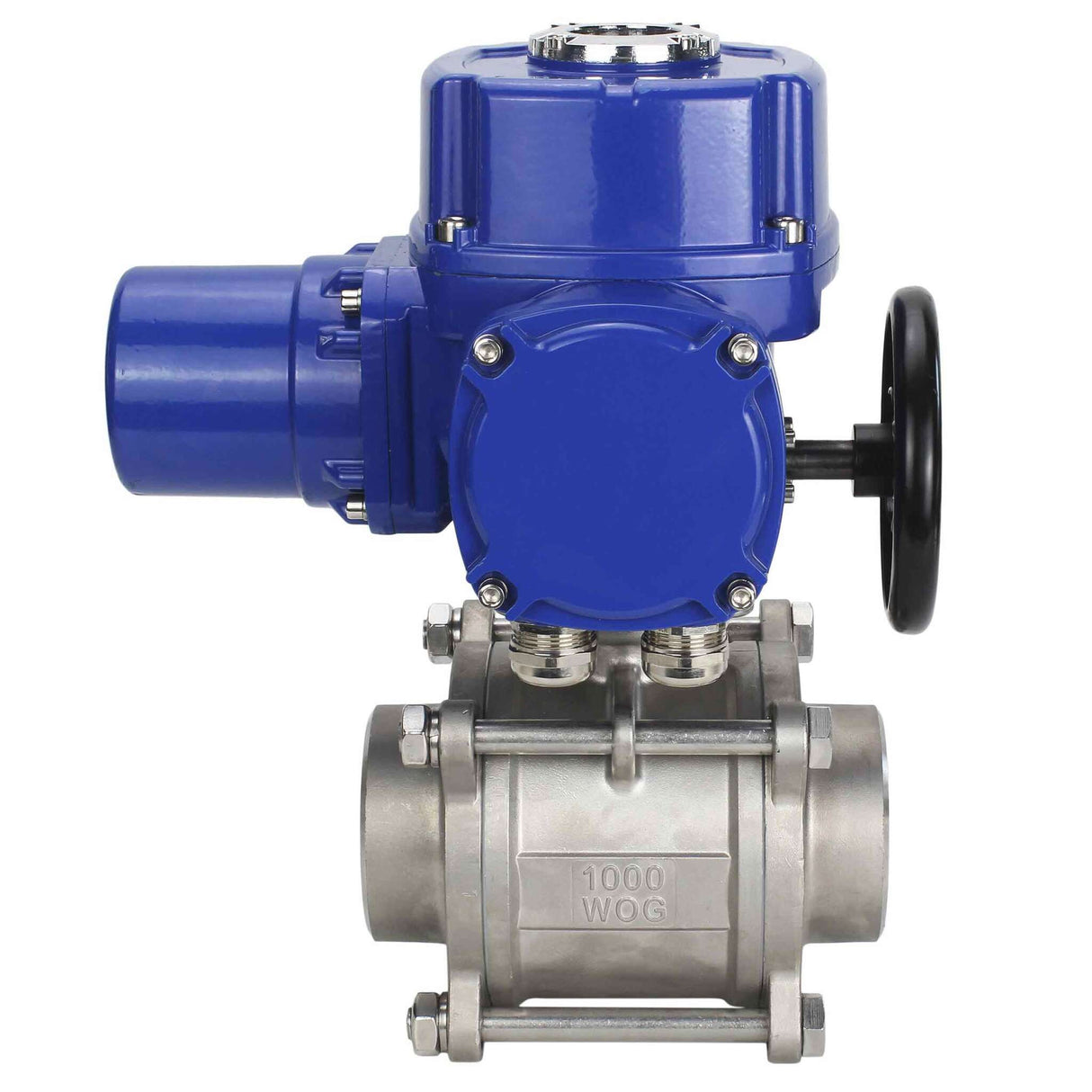 Edelstahl-Kugelhahn Elephant BVPP 316.200-ISO PSI914 SS316 mit vollem Durchgang, zum Schweißen, Gehäusematerial - Edelstahl, elektrischer Schwenkantrieb Elephant QT-W (M) 220 V