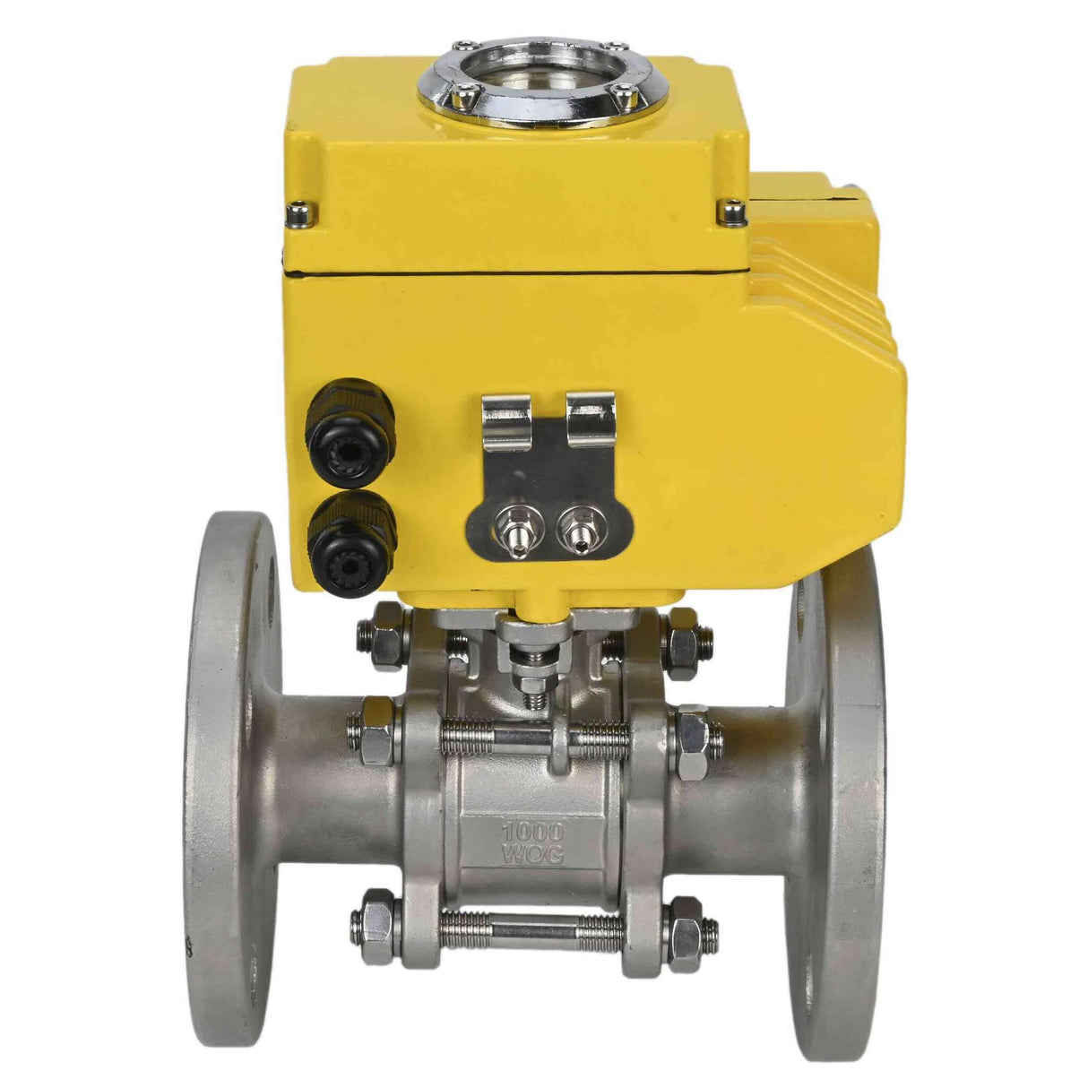 Kugelhahn aus Edelstahl Elephant ksfpt-304-180-24v, Gehäusematerial - Edelstahl AISI 304, Kugelmaterial - Edelstahl AISI 304, Dichtung - PTFE, elektrisch betätigter Antrieb