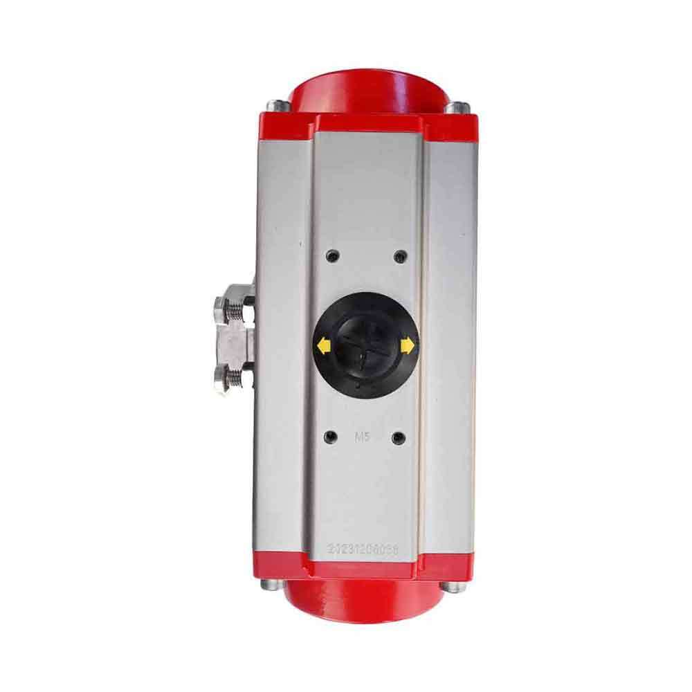 Kugelhahn aus Edelstahl Elephant 3h-l-rpss316200mm-iso-pnevpr-da, Gehäusematerial - Edelstahl AISI 316, Kugelmaterial - Edelstahl AISI 316, Dichtung - PTFE, pneumatisch betätigt