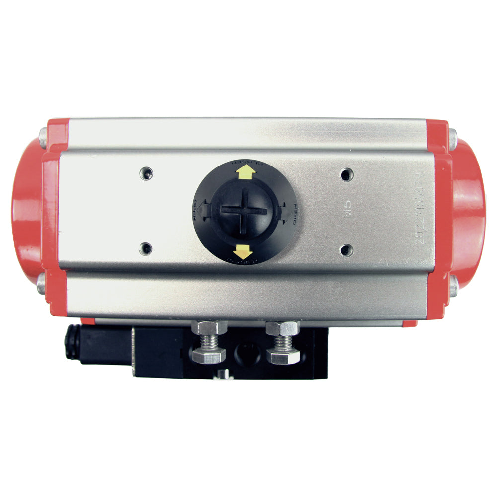 Kugelhahn aus Edelstahl Elephant 3h-l-rpss316200mm-iso-pnevpr-sa-rasp-24v, Gehäusematerial - Edelstahl AISI 316, Kugelmaterial - Edelstahl AISI 316, Dichtung - PTFE, pneumatisch betätigter Antrieb