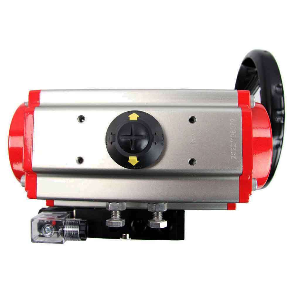 Kugelhahn aus Edelstahl Elephant 3h-l-rpss316200mm-iso-pnevpr-da-rasp-110/220v-hdm, Gehäusematerial - Edelstahl AISI 316, Kugelmaterial - Edelstahl AISI 316, Dichtung - PTFE, pneumatisch betätigter Antrieb