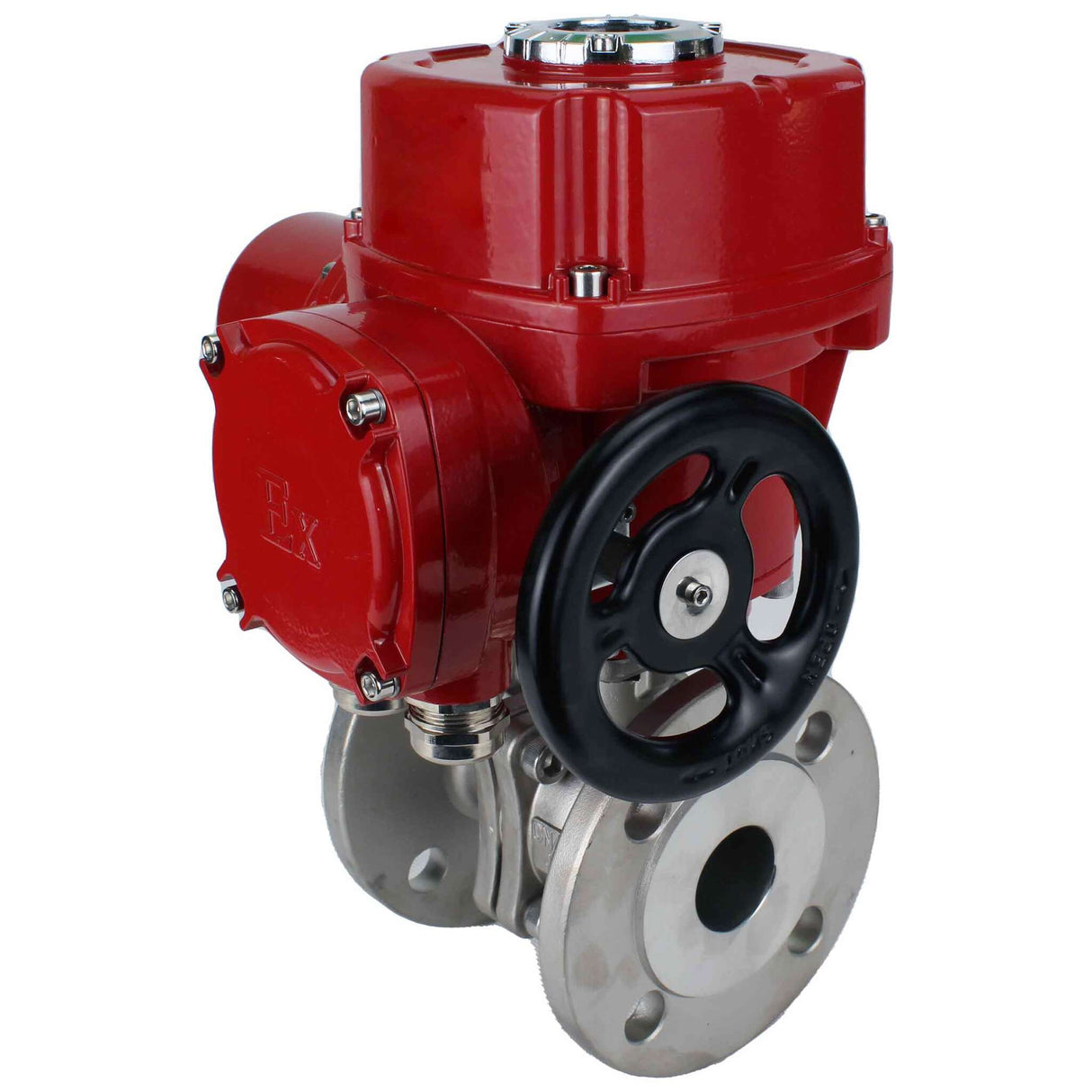 Edelstahl-Kugelhahn Elephant BVFP.316.200 232 PSI Gehäuse aus Edelstahl AISI 316, mit Flansch, voller Durchgang, mit elektrischem Schwenkantrieb Elephant QT-W (M) EX 220V