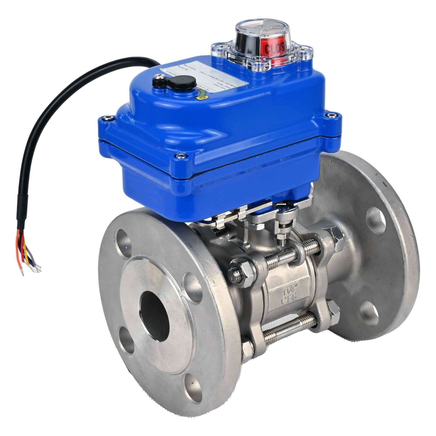 Kugelhahn aus Edelstahl Elephant ksfpt-304-180-12v, Gehäusematerial - Edelstahl AISI 304, Kugelmaterial - Edelstahl AISI 304, Dichtung - PTFE, elektrisch betätigter Antrieb