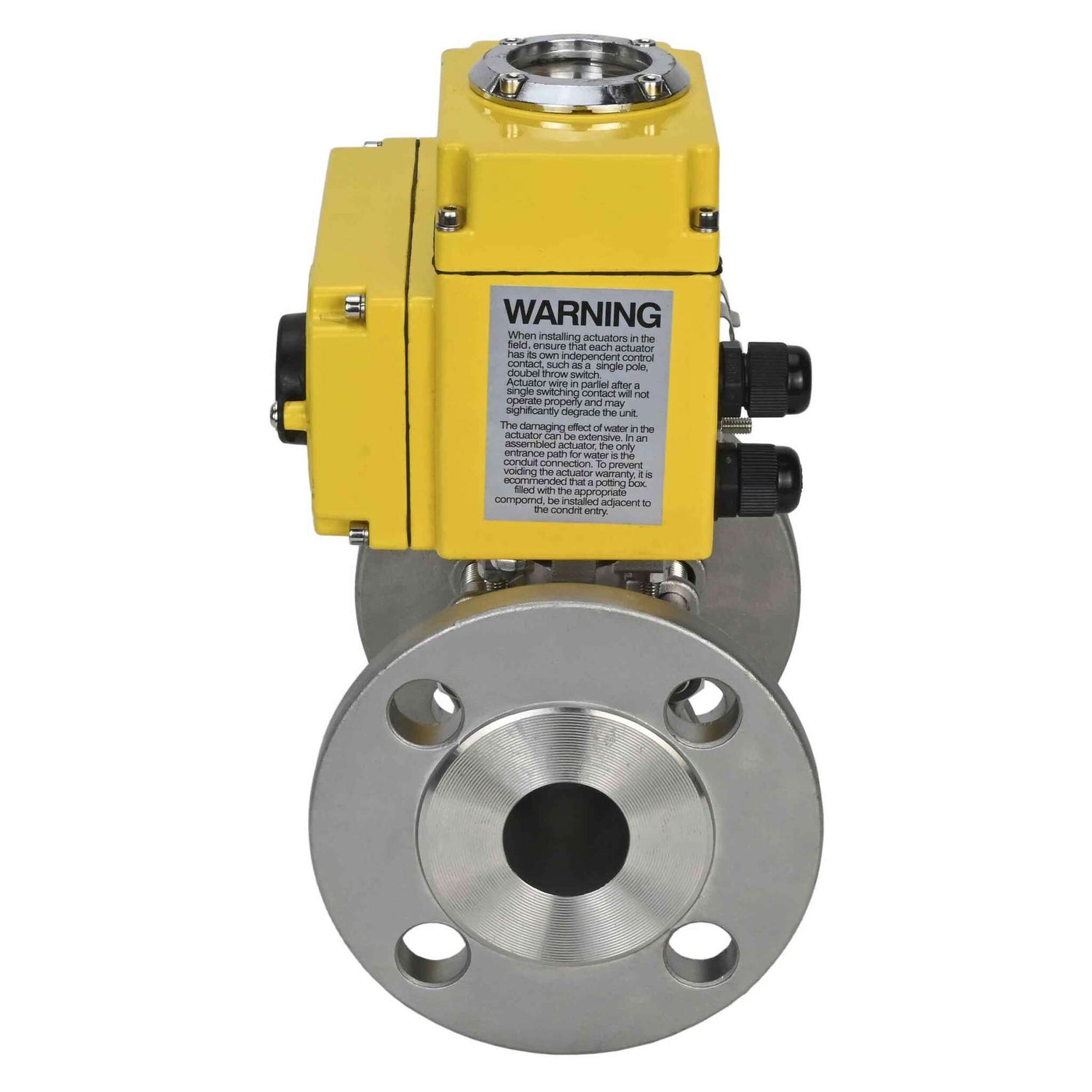 Edelstahl-Kugelhahn Elephant BVFPT-ISO.316.180 dreiteilig, Gehäusewerkstoff - Edelstahl SS316, Dichtung - PTFE, geflanscht, voller Durchgang, Elektroantrieb Elephant-003 24 V