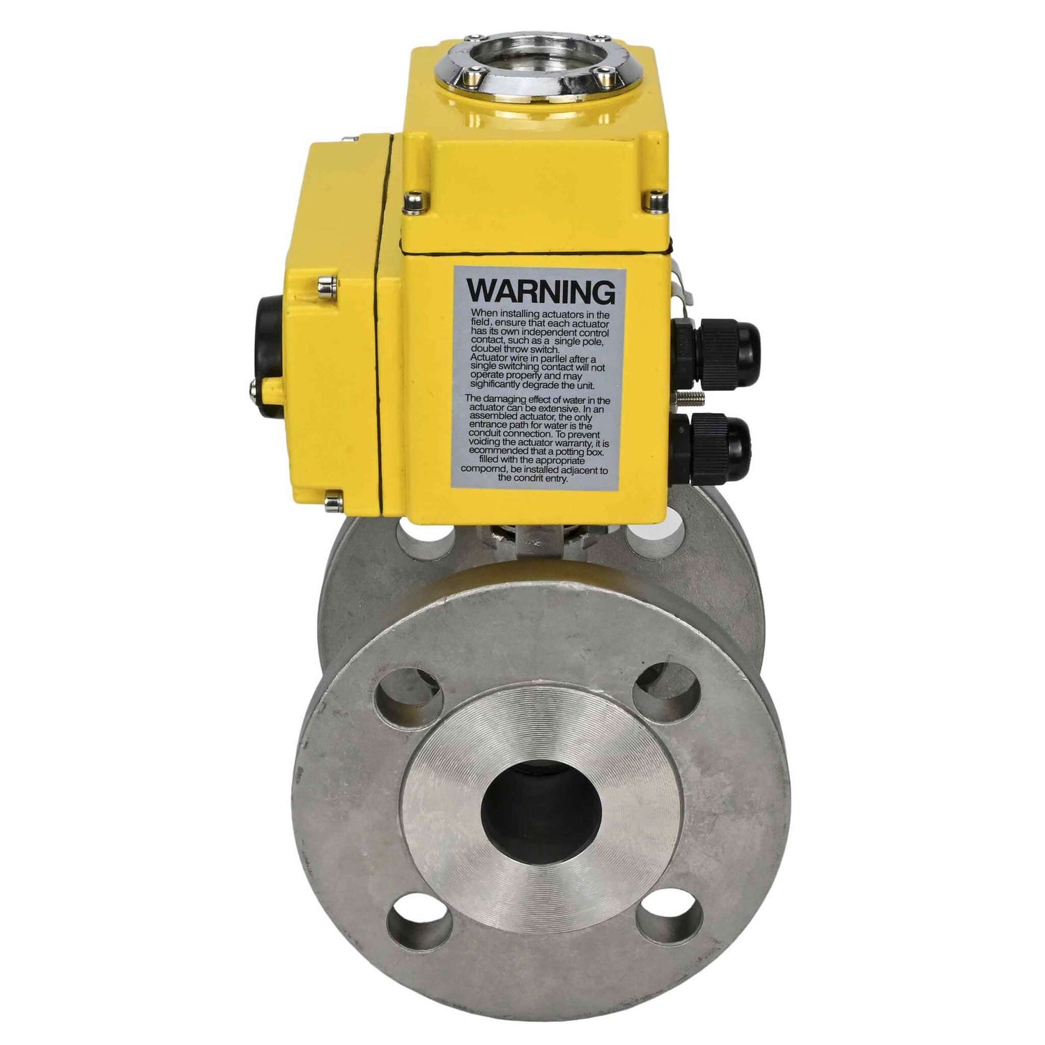 Edelstahl-Kugelhahn Elephant BV3232P-FP-F, Gehäuse - Edelstahl AISI 316, Dichtung - PTFE, voller Durchgang, geflanscht, Elektroantrieb Elephant 24 V