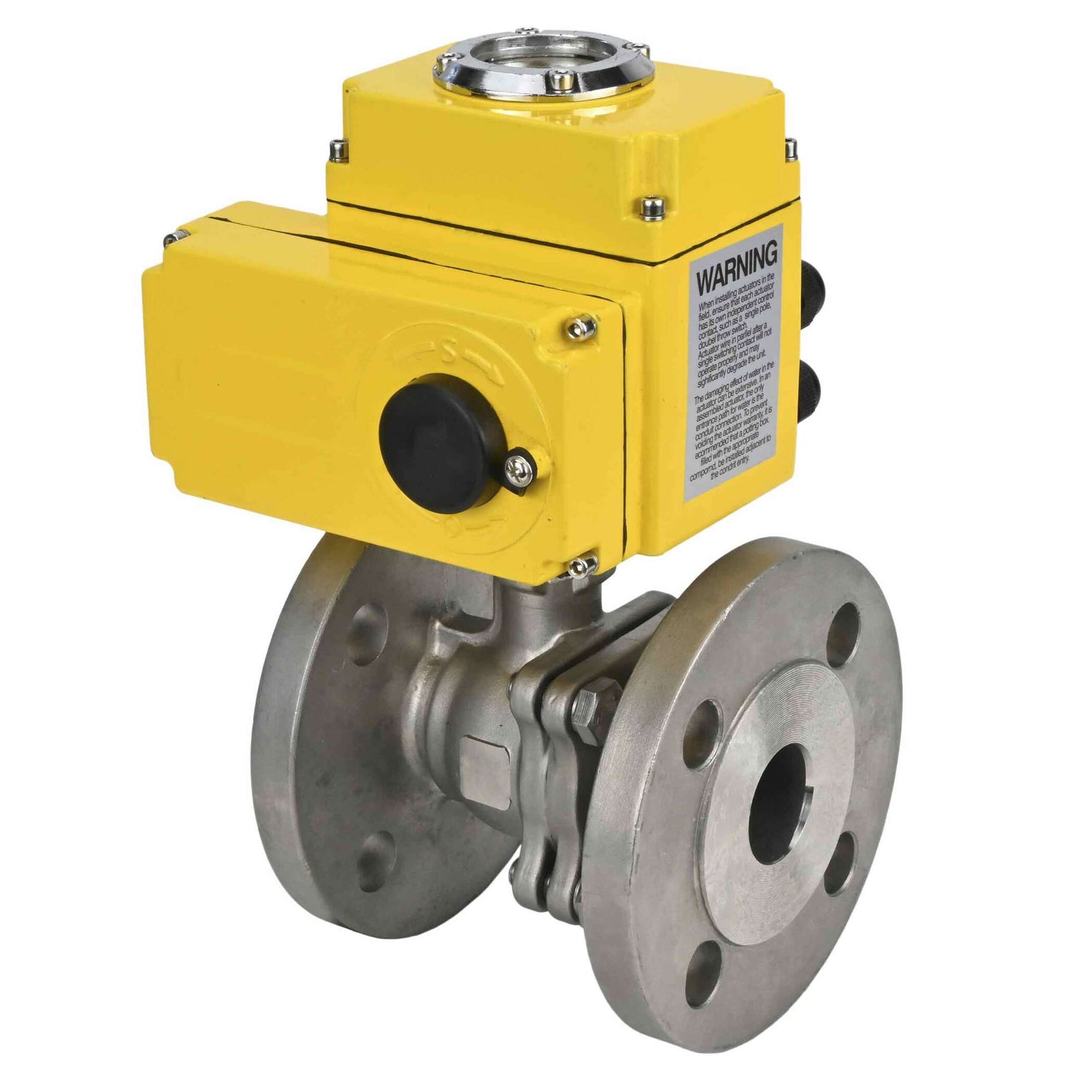 Edelstahl-Kugelhahn Elephant BV3232P-FP-F, Gehäuse - Edelstahl AISI 316, Dichtung - PTFE, voller Durchgang, geflanscht, Elektroantrieb Elephant 220 V