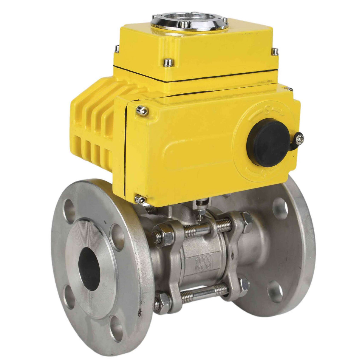 Kugelhahn aus Edelstahl Elephant ksfpt-316-180-110/220v, Gehäusematerial - Edelstahl AISI 316, Kugelmaterial - Edelstahl AISI 316, Dichtung - PTFE, elektrisch betätigter Antrieb