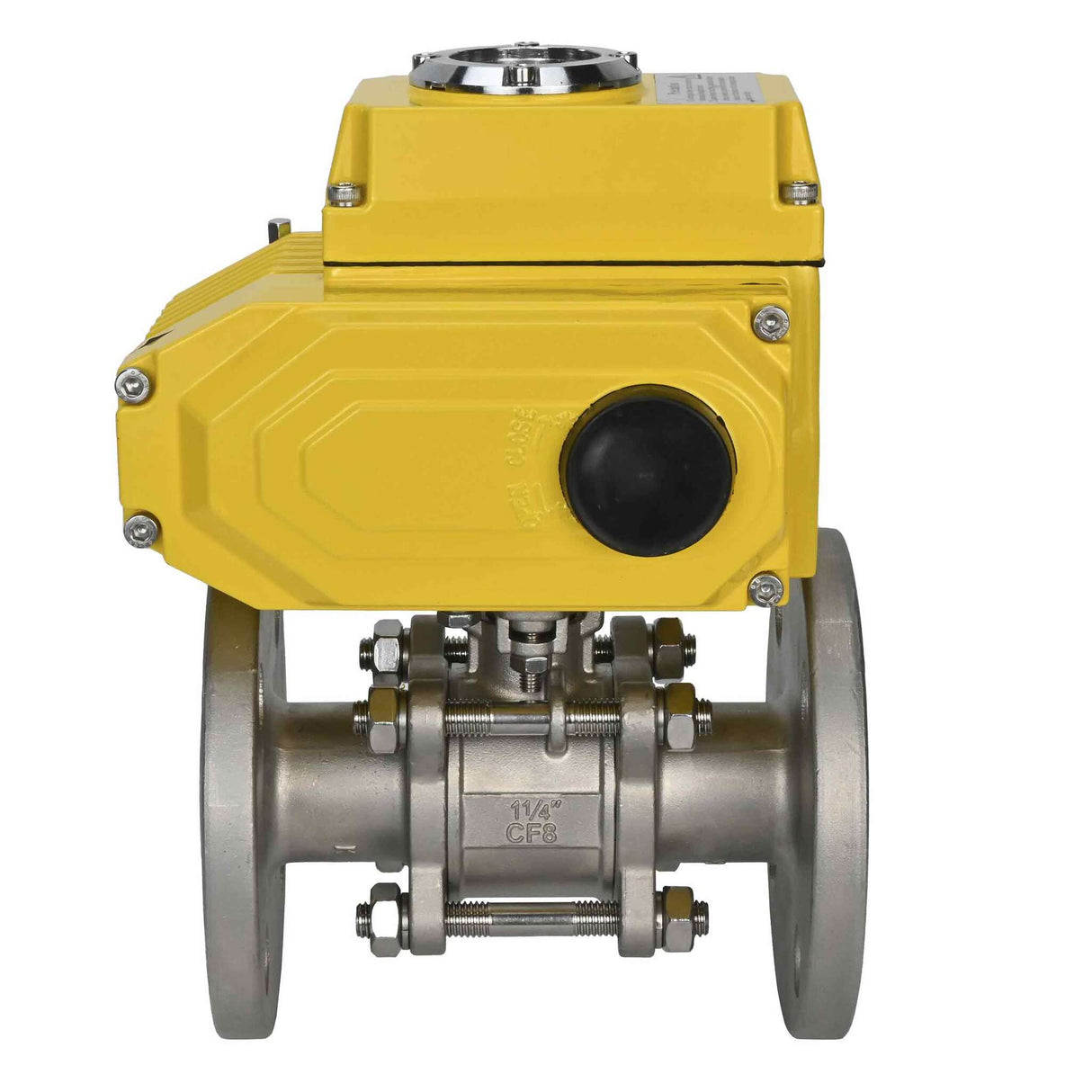 Kugelhahn aus Edelstahl Elephant ksfpt-316-180-380v, Gehäusematerial - Edelstahl AISI 316, Kugelmaterial - Edelstahl AISI 316, Dichtung - PTFE, elektrisch betätigter Antrieb