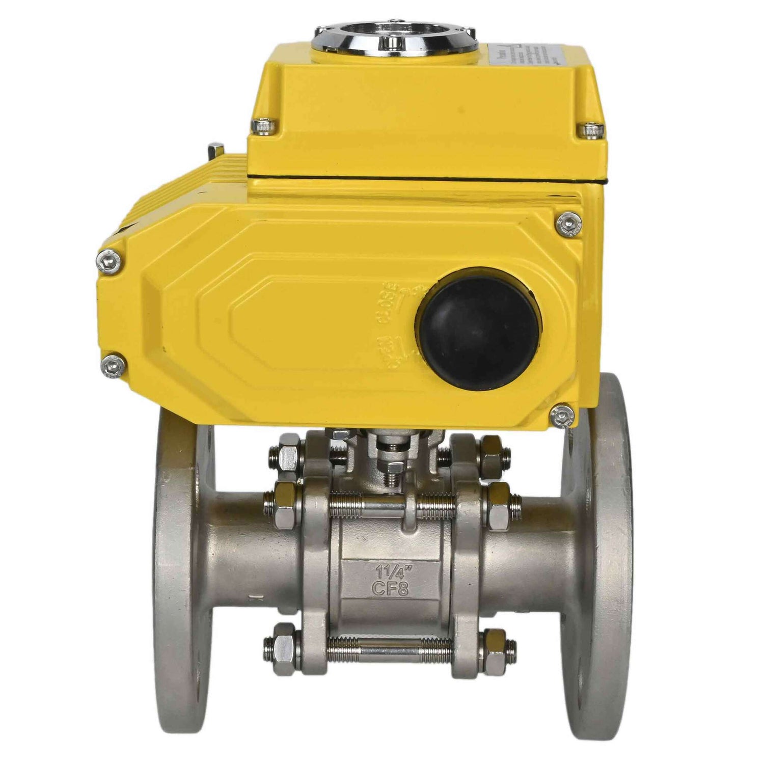 Kugelhahn aus Edelstahl Elephant ksfpt-304-180-380v, Gehäusematerial - Edelstahl AISI 304, Kugelmaterial - Edelstahl AISI 304, Dichtung - PTFE, elektrisch betätigter Antrieb