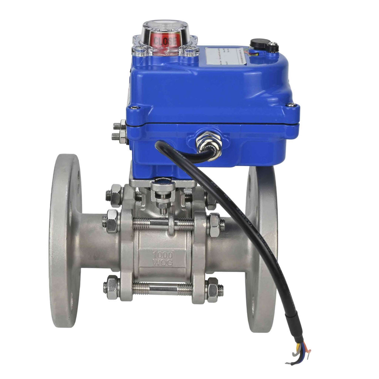 Kugelhahn aus Edelstahl Elephant ksfpt-304-180-12v, Gehäusematerial - Edelstahl AISI 304, Kugelmaterial - Edelstahl AISI 304, Dichtung - PTFE, elektrisch betätigter Antrieb