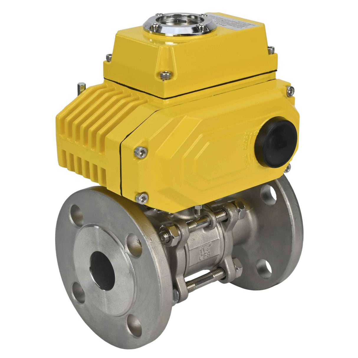 Kugelhahn aus Edelstahl Elephant ksfpt-316-180-380v, Gehäusematerial - Edelstahl AISI 316, Kugelmaterial - Edelstahl AISI 316, Dichtung - PTFE, elektrisch betätigter Antrieb