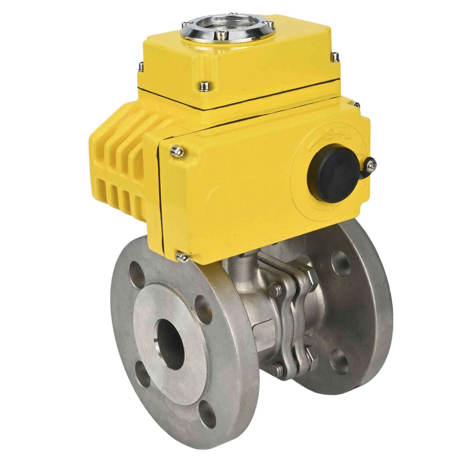 Edelstahl-Kugelhahn Elephant BV3232P-FP-F, Gehäuse - Edelstahl AISI 316, Dichtung - PTFE, voller Durchgang, geflanscht, Elektroantrieb Elephant 220 V