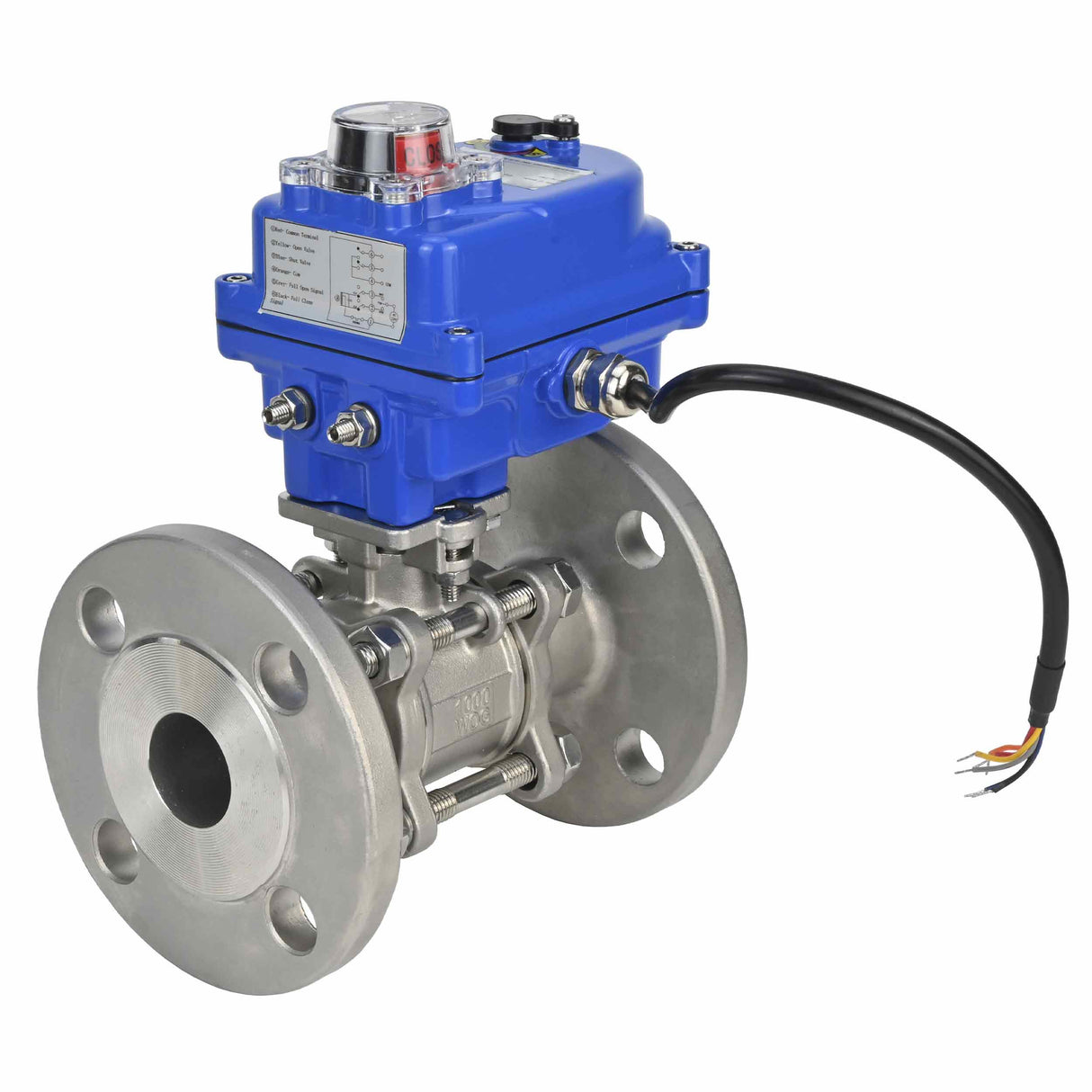 Kugelhahn aus Edelstahl Elephant ksfpt-304-180-12v, Gehäusematerial - Edelstahl AISI 304, Kugelmaterial - Edelstahl AISI 304, Dichtung - PTFE, elektrisch betätigter Antrieb