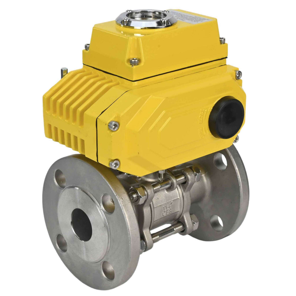 Kugelhahn aus Edelstahl Elephant ksfpt-304-180-380v, Gehäusematerial - Edelstahl AISI 304, Kugelmaterial - Edelstahl AISI 304, Dichtung - PTFE, elektrisch betätigter Antrieb