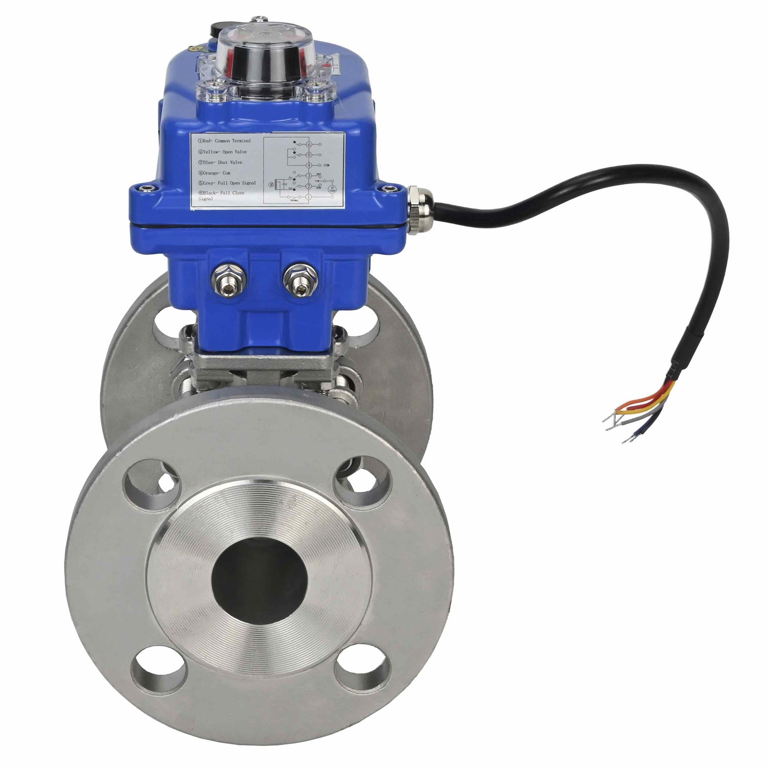 Kugelhahn aus Edelstahl Elephant ksfpt-316-180-12v, Gehäusematerial - Edelstahl AISI 316, Kugelmaterial - Edelstahl AISI 316, Dichtung - PTFE, elektrisch betätigter Antrieb