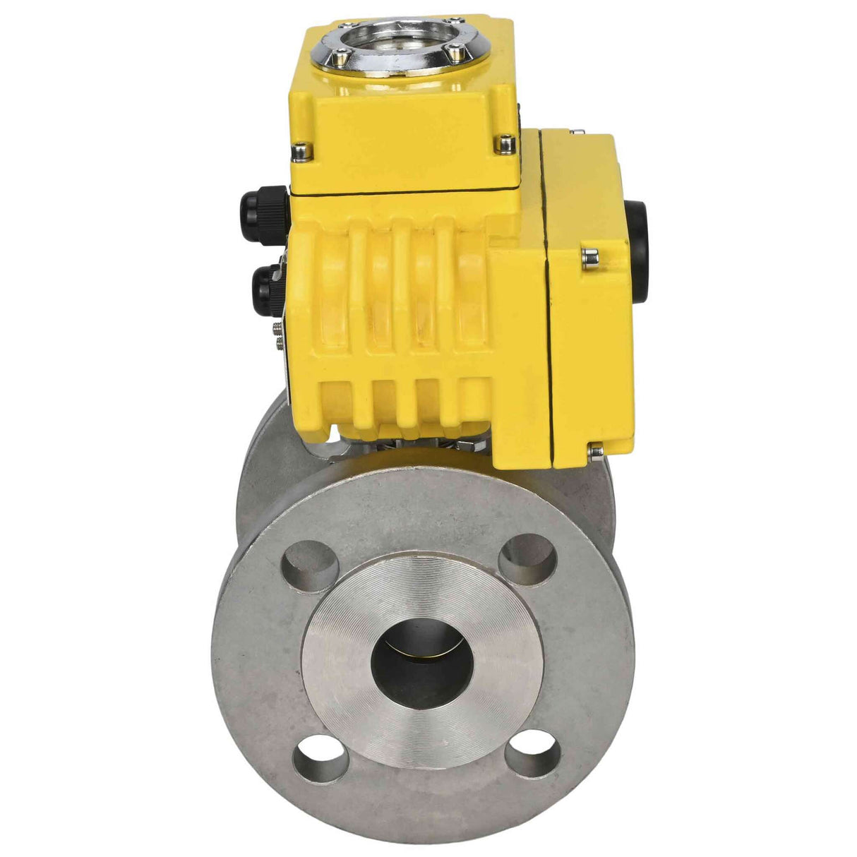 Edelstahl-Kugelhahn Elephant BV3232P-FP-F, Gehäuse - Edelstahl AISI 316, Dichtung - PTFE, voller Durchgang, geflanscht, Elektroantrieb Elephant 220 V