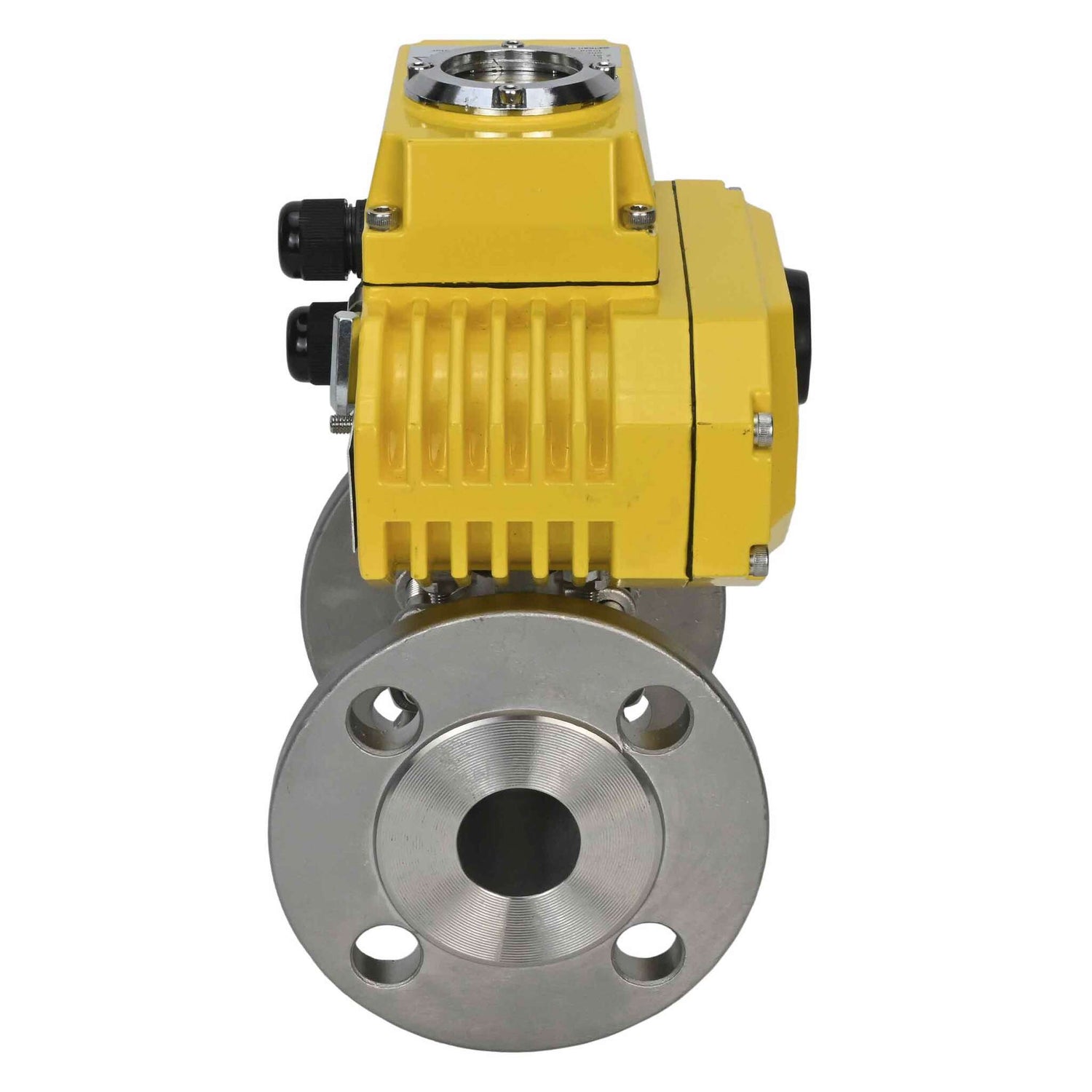 Kugelhahn aus Edelstahl Elephant ksfpt-316-180-380v, Gehäusematerial - Edelstahl AISI 316, Kugelmaterial - Edelstahl AISI 316, Dichtung - PTFE, elektrisch betätigter Antrieb