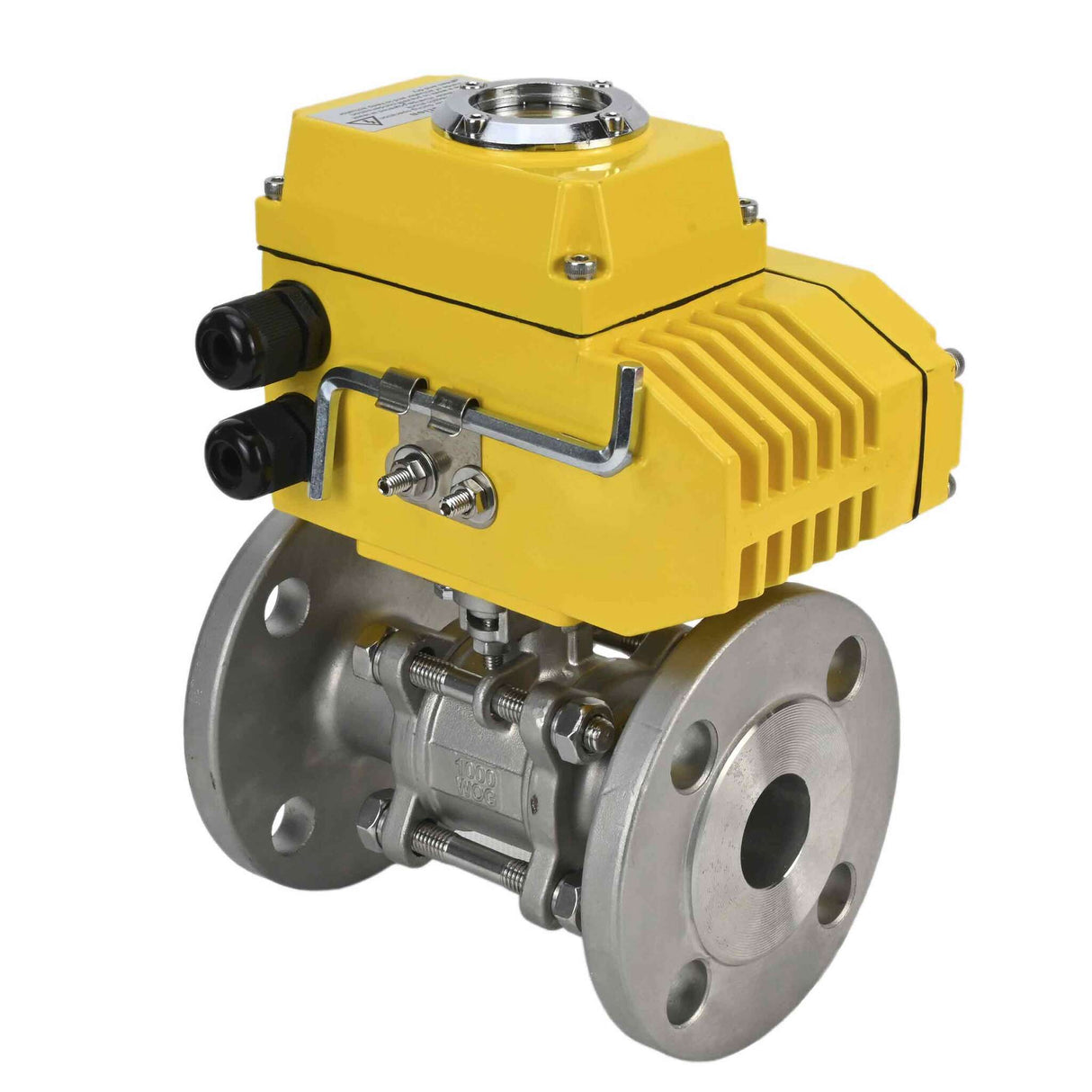 Kugelhahn aus Edelstahl Elephant ksfpt-304-180-380v, Gehäusematerial - Edelstahl AISI 304, Kugelmaterial - Edelstahl AISI 304, Dichtung - PTFE, elektrisch betätigter Antrieb