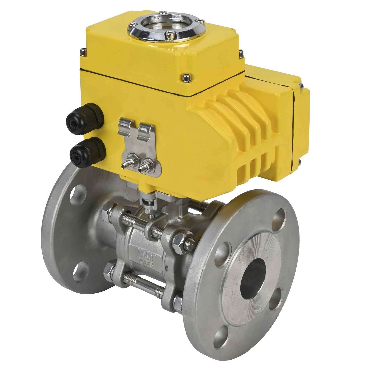 Kugelhahn aus Edelstahl Elephant ksfpt-316-180-24v, Gehäusematerial - Edelstahl AISI 316, Kugelmaterial - Edelstahl AISI 316, Dichtung - PTFE, elektrisch betätigter Antrieb