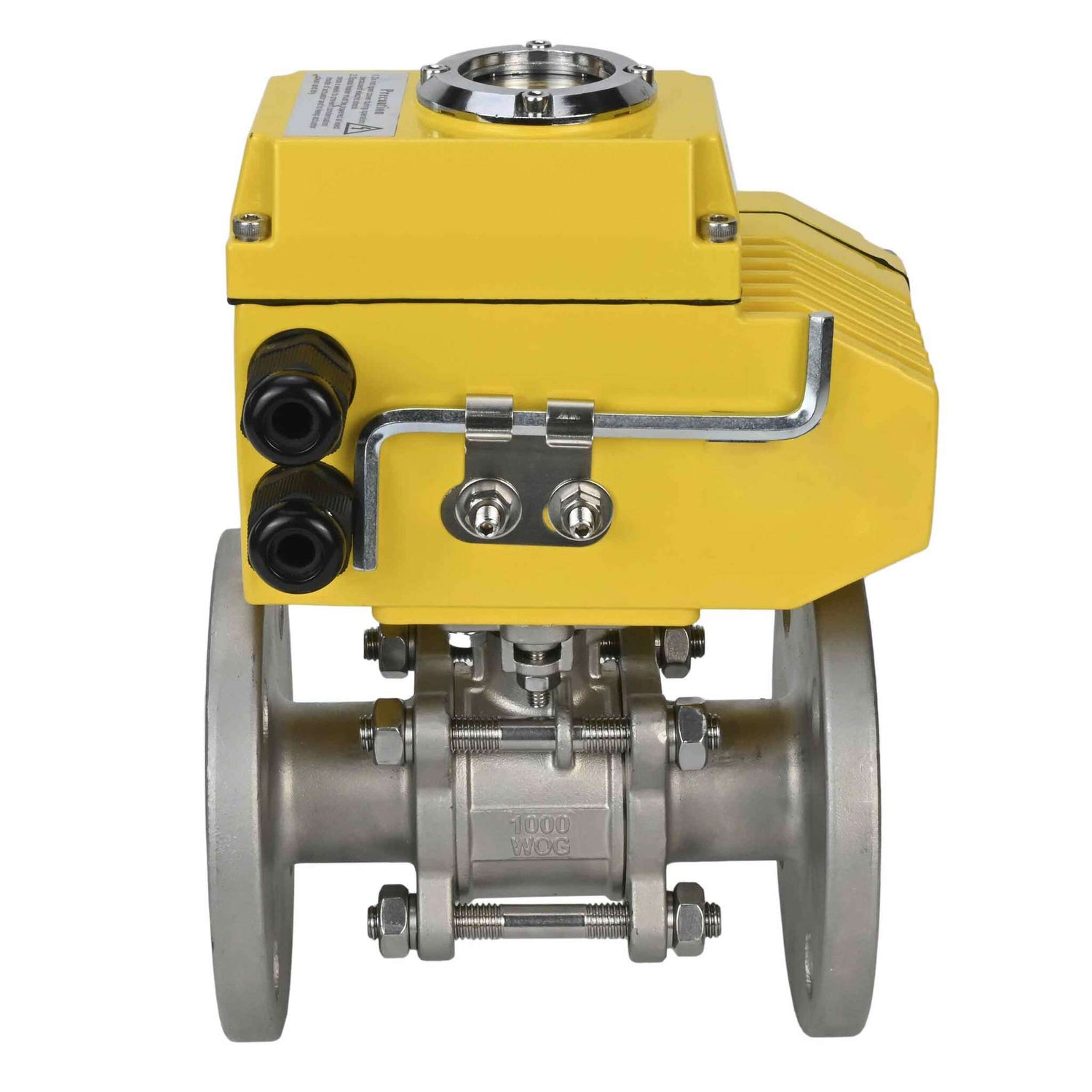 Kugelhahn aus Edelstahl Elephant ksfpt-316-180-380v, Gehäusematerial - Edelstahl AISI 316, Kugelmaterial - Edelstahl AISI 316, Dichtung - PTFE, elektrisch betätigter Antrieb