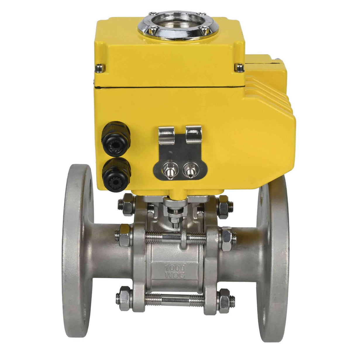 Kugelhahn aus Edelstahl Elephant ksfpt-316-180-24v, Gehäusematerial - Edelstahl AISI 316, Kugelmaterial - Edelstahl AISI 316, Dichtung - PTFE, elektrisch betätigter Antrieb