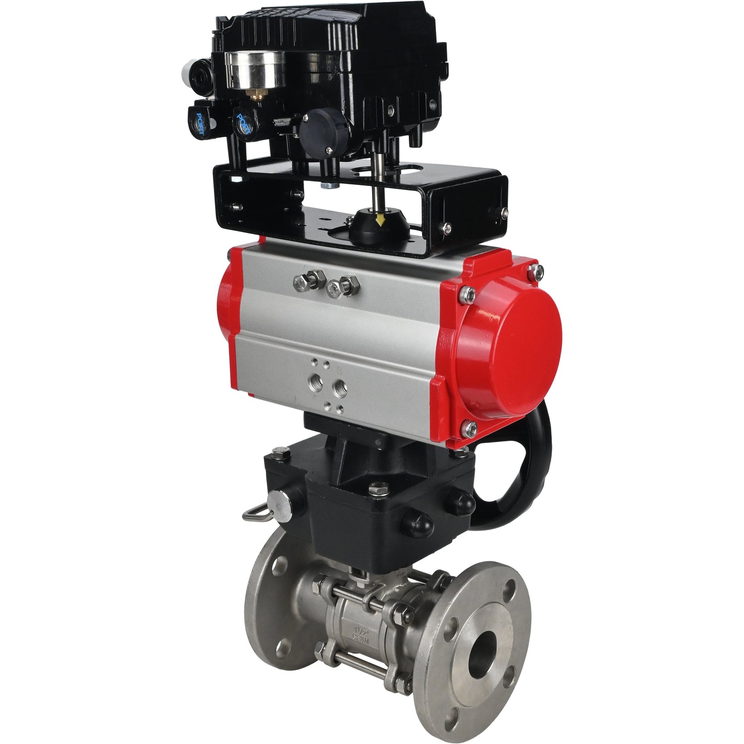 Kugelhahn aus Edelstahl Elephant ksfpt-316-180-da-yt1000rsi-hdm, Gehäusematerial - Edelstahl AISI 316, Kugelmaterial - Edelstahl AISI 316, Dichtung - PTFE, pneumatisch betätigt