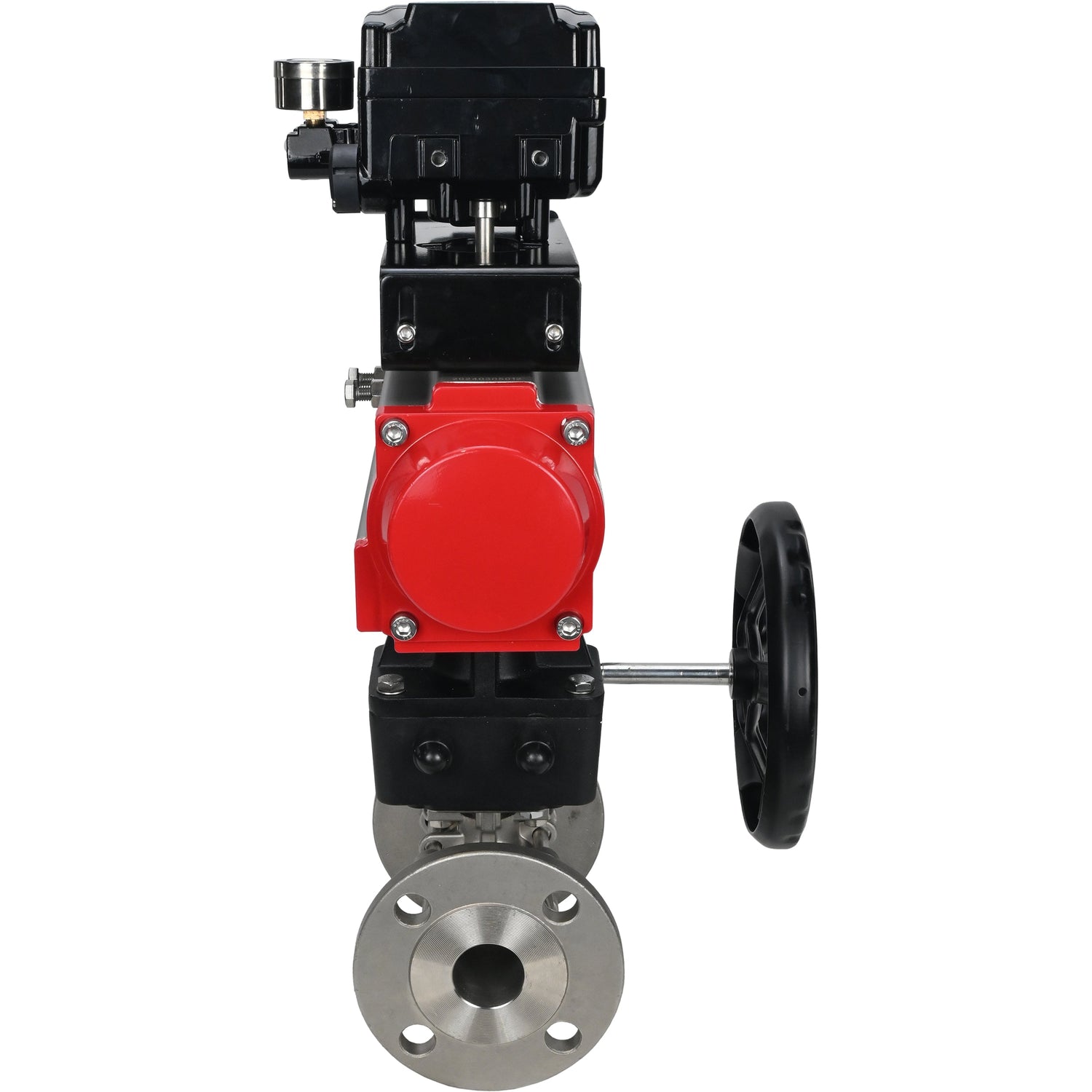 Kugelhahn aus Edelstahl Elephant ksfpt-304-180-da-yt1000rsi-hdm, Gehäusematerial - Edelstahl AISI 304, Kugelmaterial - Edelstahl AISI 304, Dichtung - PTFE, pneumatisch betätigt