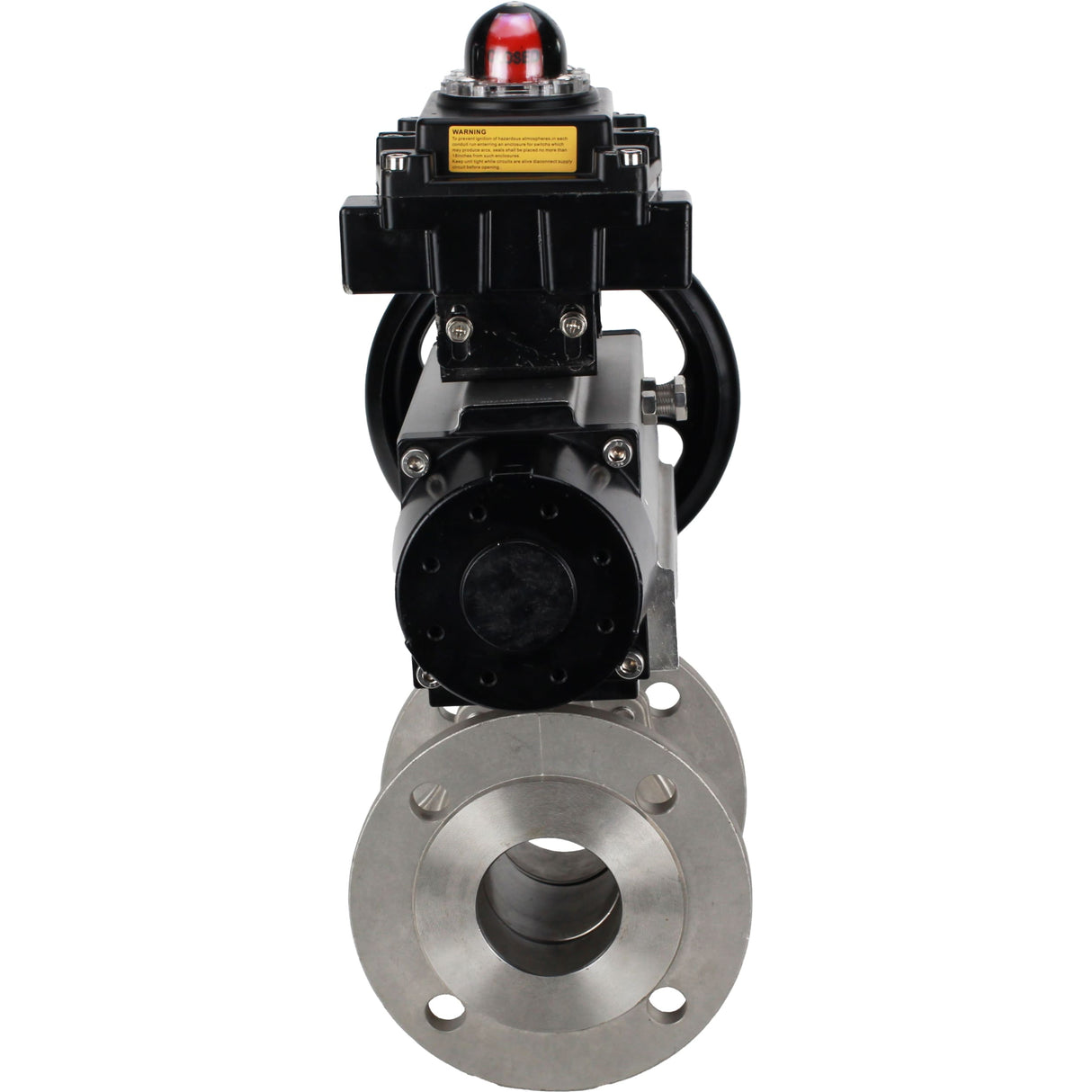 Kugelhähne Elephant BV3232P(2 Stück)-FP-F-ISO-H DN80-100 16 bar Vollbohrung mit Flansch, Gehäuse - Edelstahl 316, Dichtung - PTFE, mit pneumatischem Antrieb Elephant PA-DA-105-1 und LSU APL-410N EX