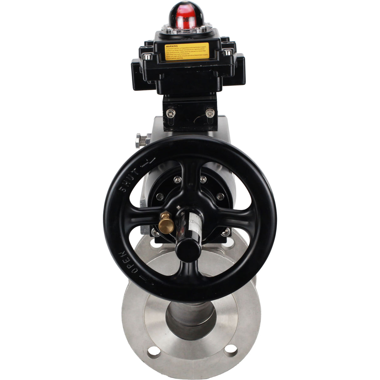 Kugelhähne Elephant BV3232P(2 Stück)-FP-F-ISO-H DN80-100 16 bar Vollbohrung mit Flansch, Gehäuse - Edelstahl 316, Dichtung - PTFE, mit pneumatischem Antrieb Elephant PA-DA-105-1 und LSU APL-410N EX