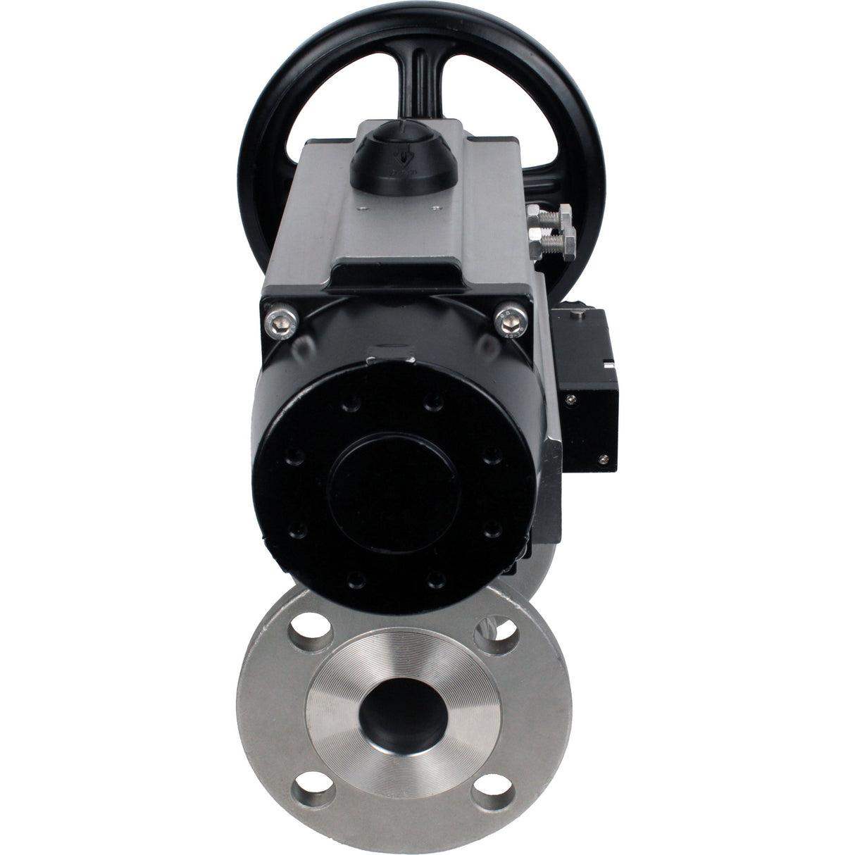 Kugelhähne Elephant BV3131P(3pc)-FP-F-ISO-H DN65-80 16 bar, dreiteilig, voll durchgangsflansch, Edelstahl SS304, Dichtung - PTFE, mit pneumatischem Antrieb PA-DA-105-1 doppeltwirkend, mit pneumatischem Verteiler 4M310-08 24V