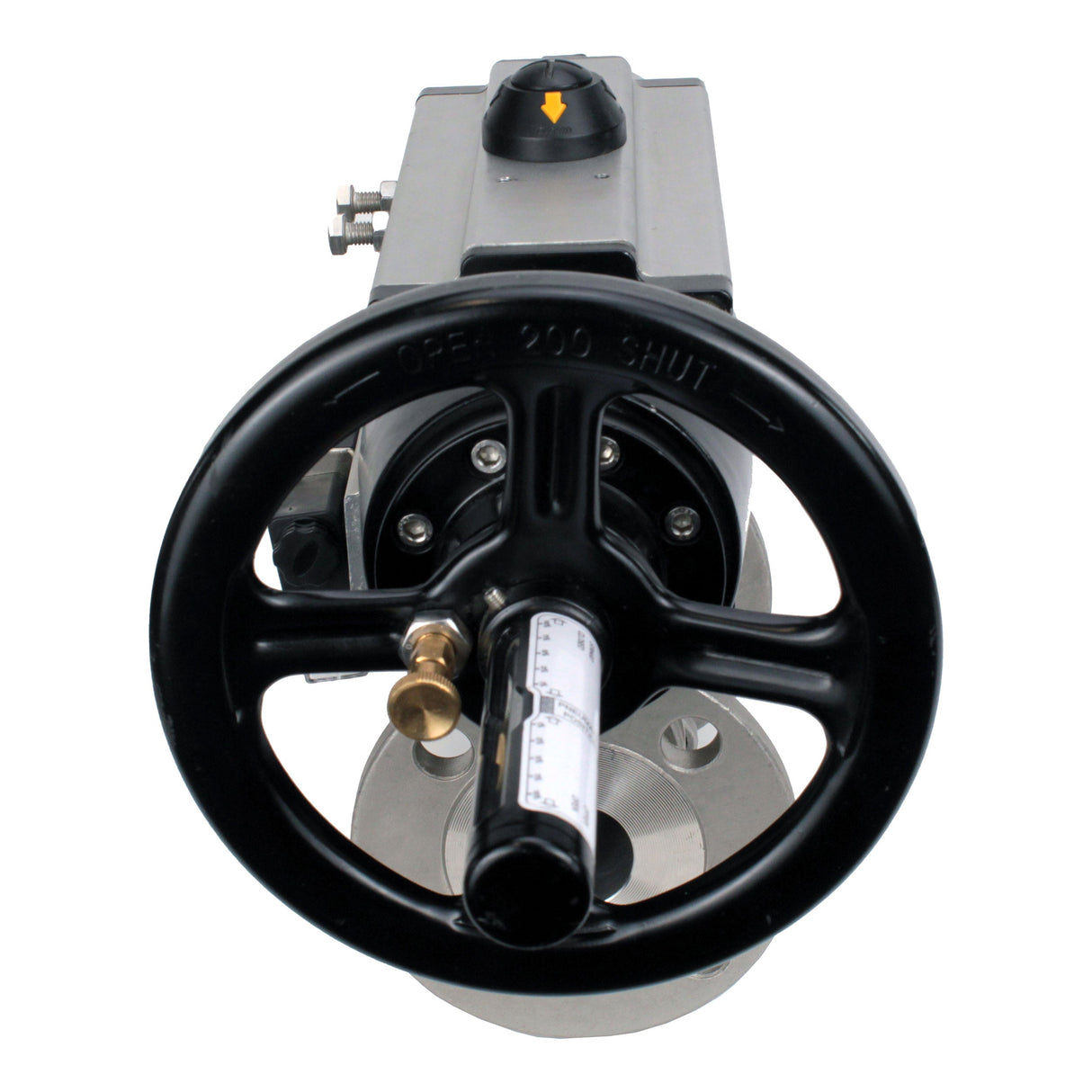 Kugelhähne Elephant BV3131P(3pc)-FP-F-ISO-H DN65-80 16 bar, dreiteilig, voll durchgangsflansch, Edelstahl SS304, Dichtung - PTFE, mit pneumatischem Antrieb PA-DA-105-1 doppeltwirkend, mit pneumatischem Verteiler 4M310-08 24V